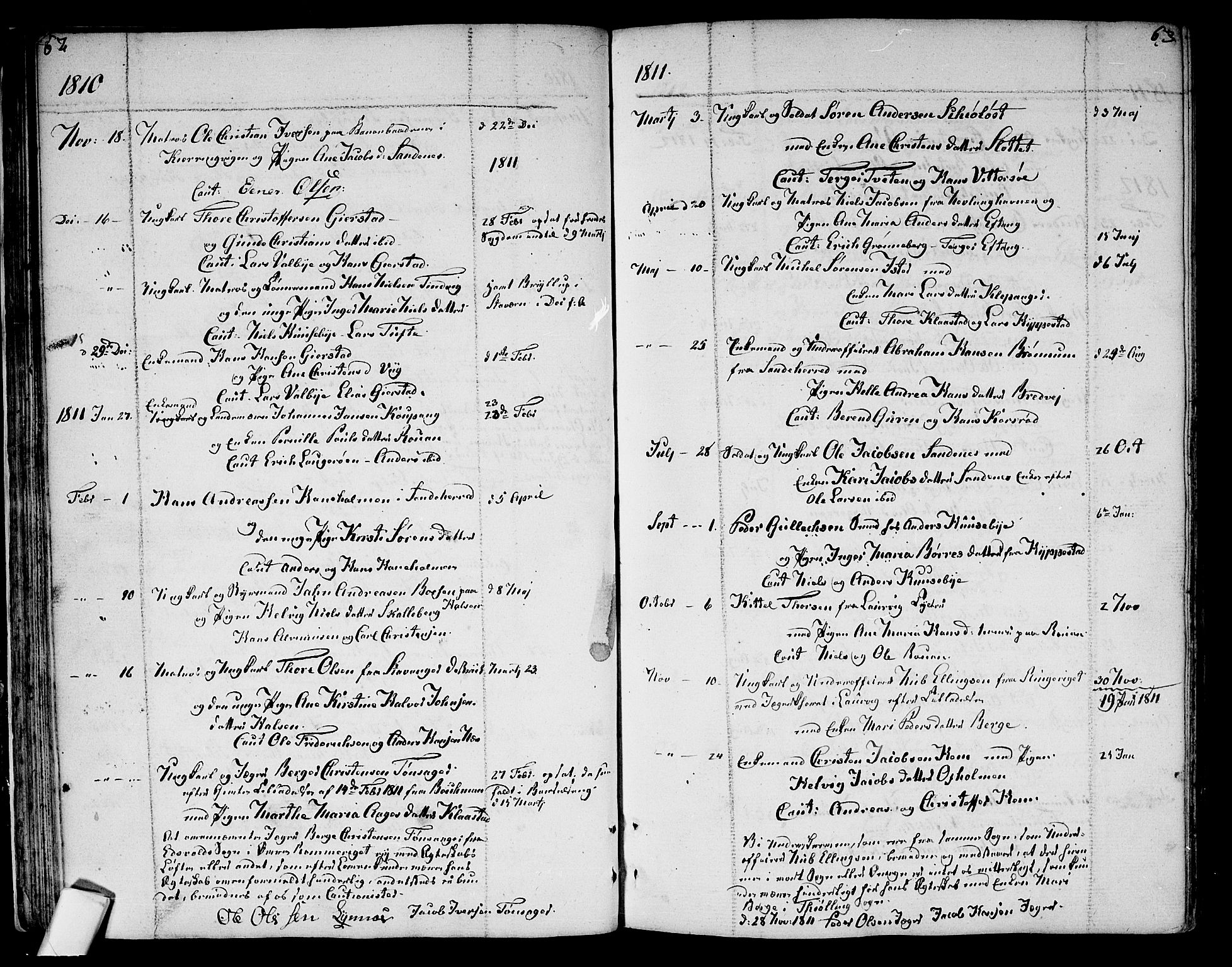 Tjølling kirkebøker, SAKO/A-60/F/Fa/L0004: Parish register (official) no. 4, 1779-1817, p. 62-63