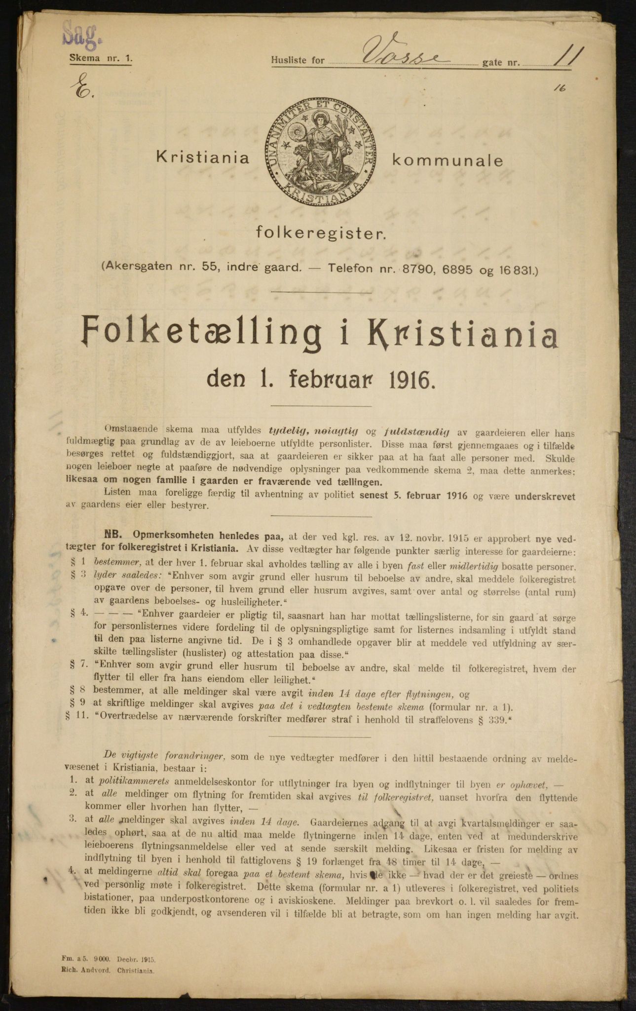 OBA, Municipal Census 1916 for Kristiania, 1916, p. 129057