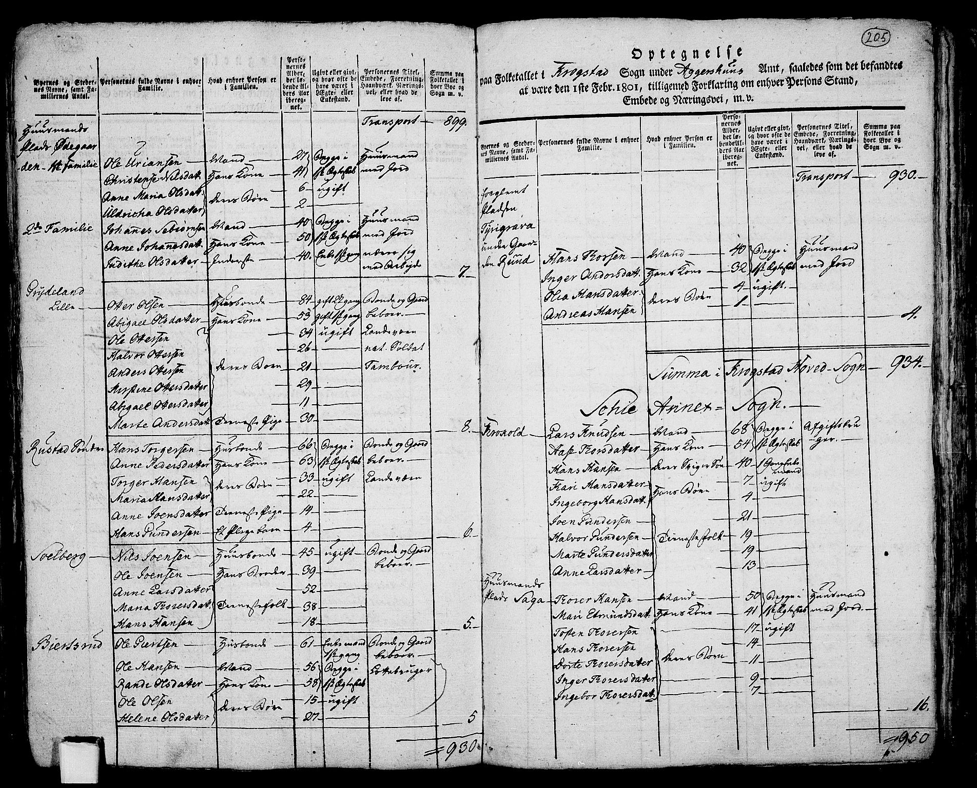 RA, 1801 census for 0212P Kråkstad, 1801, p. 204b-205a