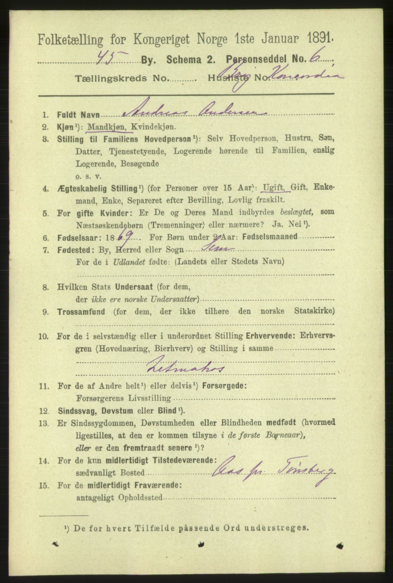 RA, 1891 census for 1105 Kopervik, 1891, p. 879