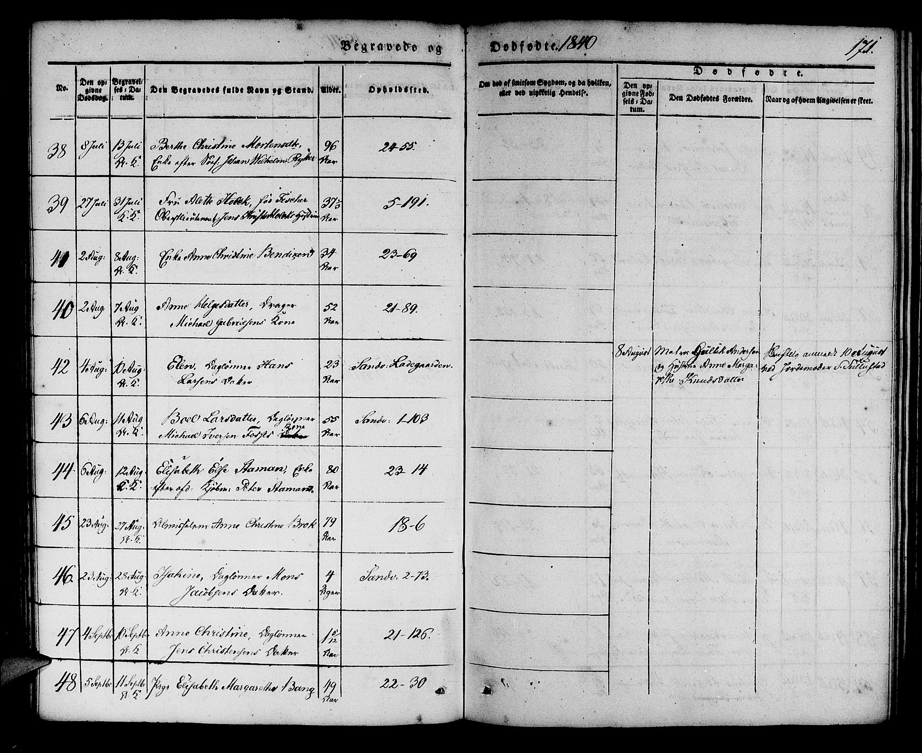 Korskirken sokneprestembete, AV/SAB-A-76101/H/Haa/L0043: Parish register (official) no. E 1, 1834-1848, p. 171