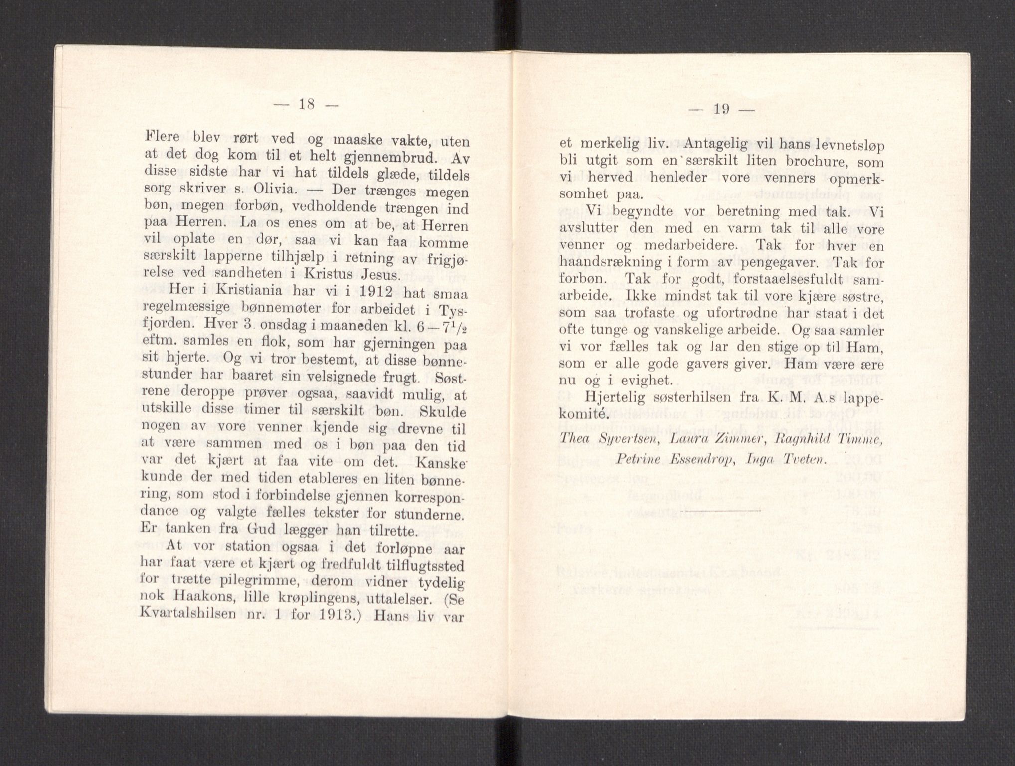 Kvinnelige Misjonsarbeidere, AV/RA-PA-0699/F/Fa/L0001/0007: -- / Årsmeldinger, trykte, 1906-1915