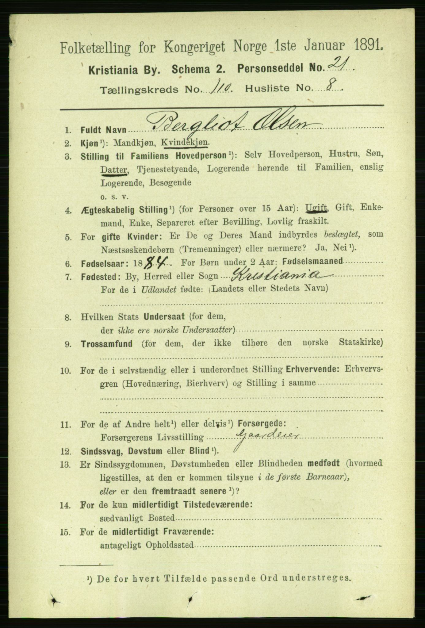 RA, 1891 census for 0301 Kristiania, 1891, p. 57378