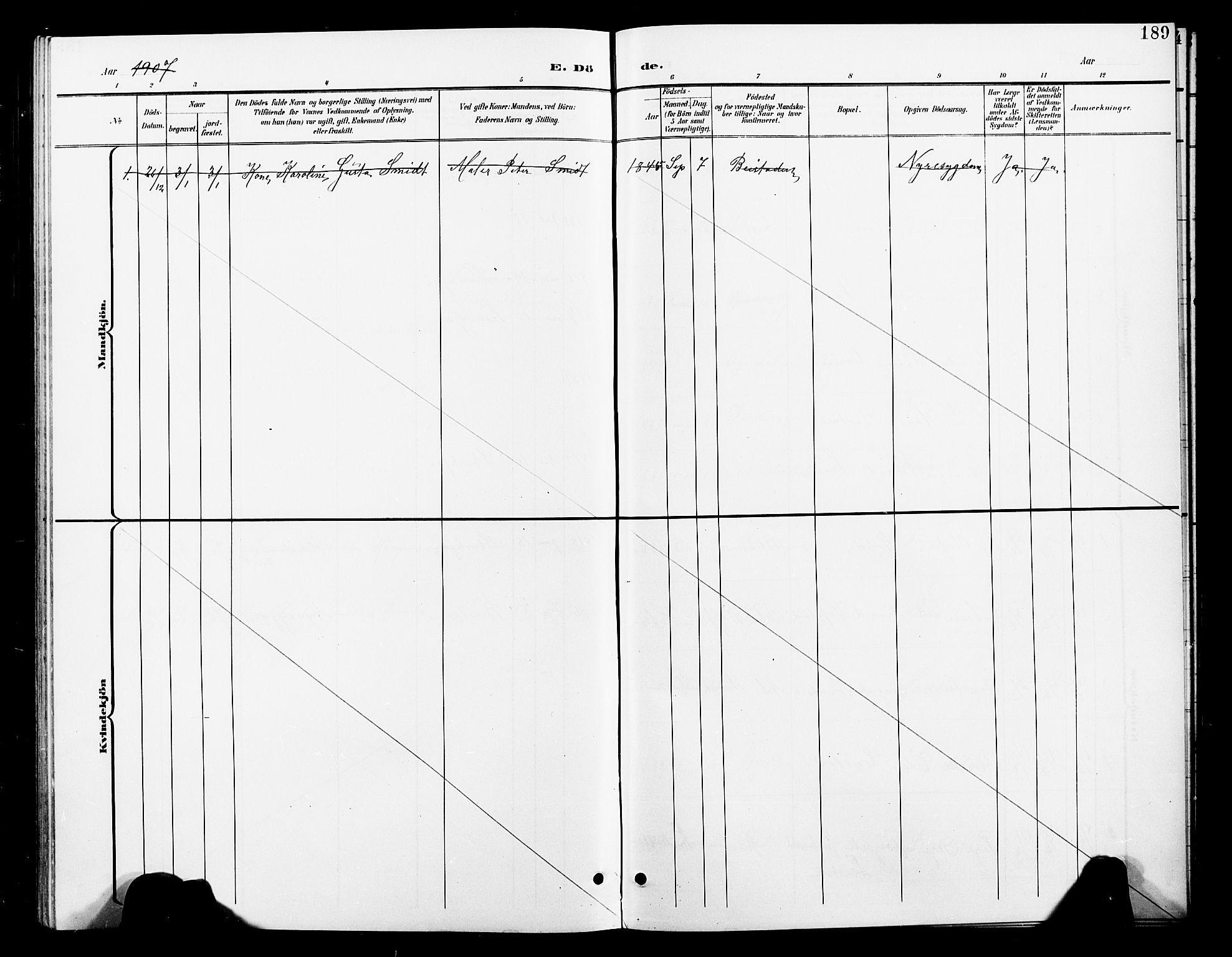Ministerialprotokoller, klokkerbøker og fødselsregistre - Nord-Trøndelag, SAT/A-1458/739/L0375: Parish register (copy) no. 739C03, 1898-1908, p. 189