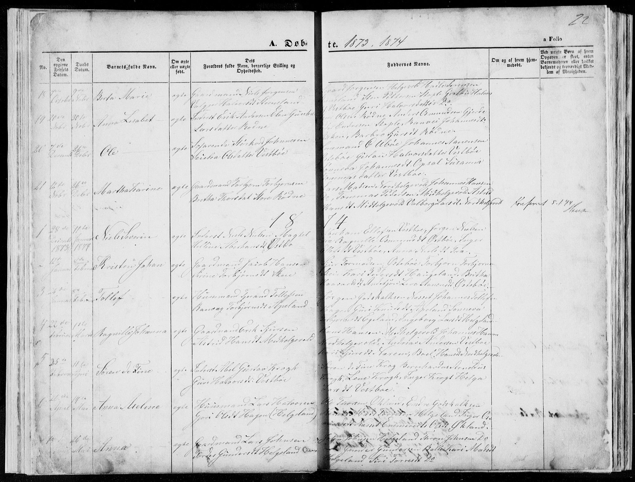 Vikedal sokneprestkontor, SAST/A-101840/01/V: Parish register (copy) no. B 10, 1864-1926, p. 22