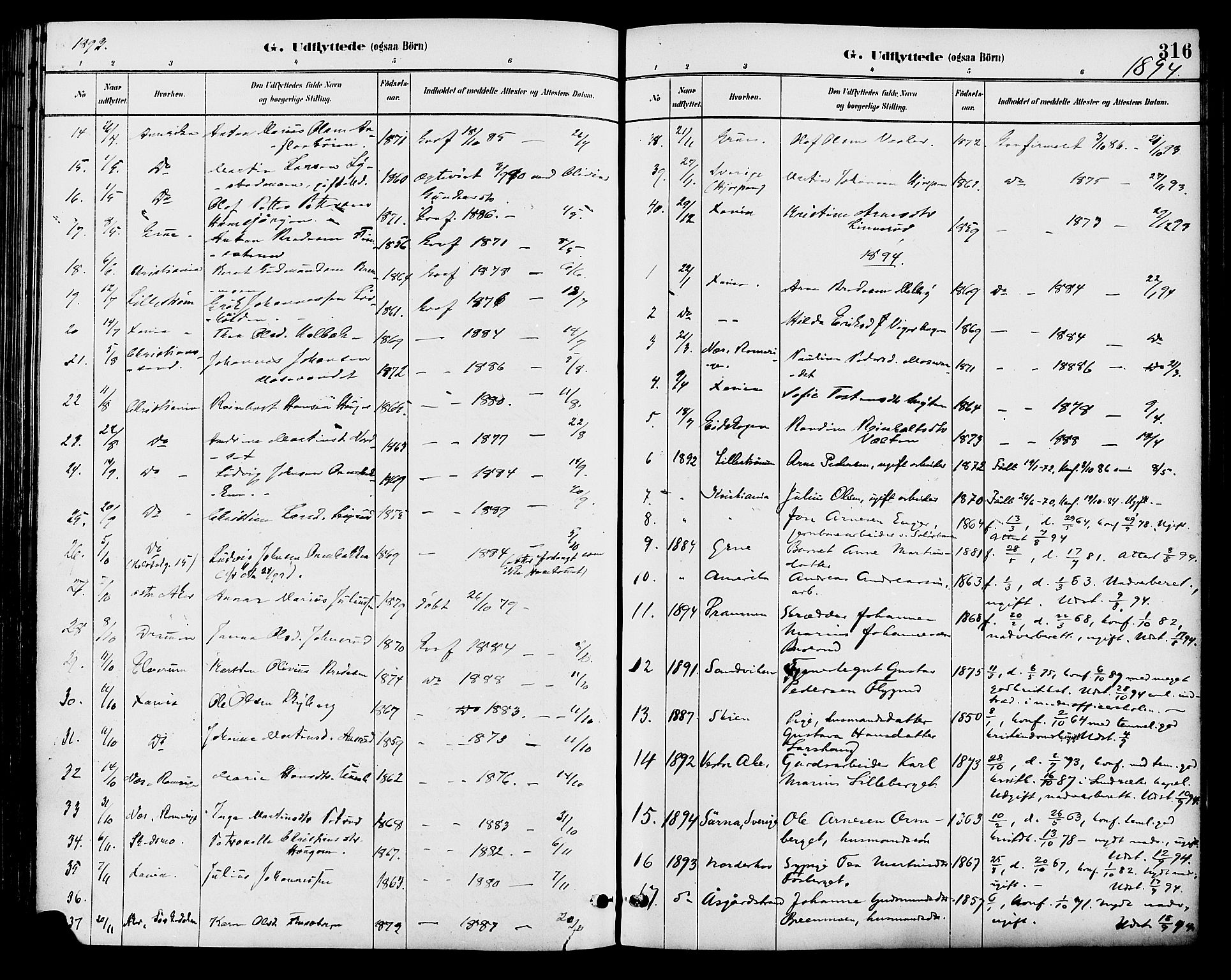 Brandval prestekontor, SAH/PREST-034/H/Ha/Haa/L0002: Parish register (official) no. 2, 1880-1894, p. 316