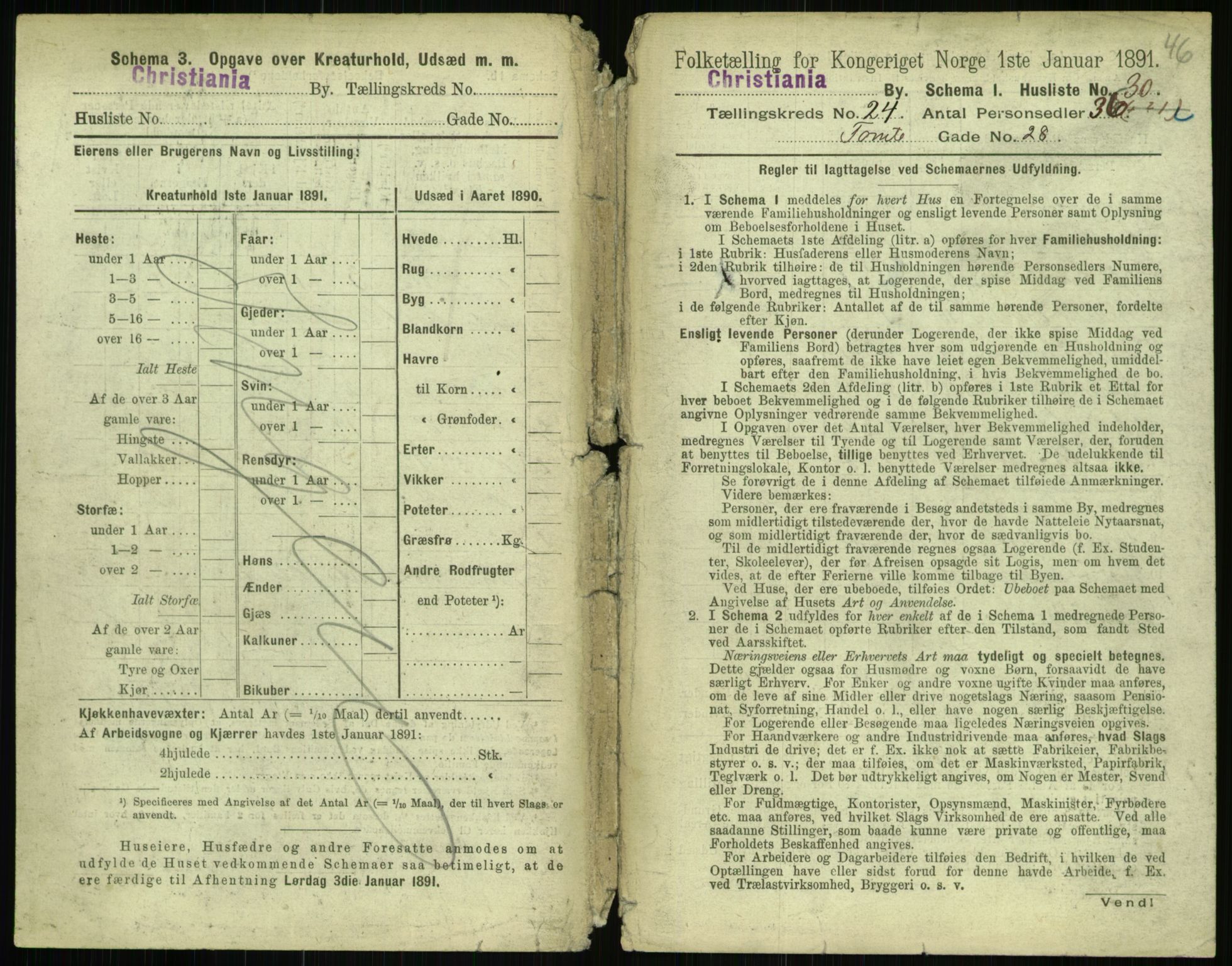 RA, 1891 census for 0301 Kristiania, 1891, p. 11594