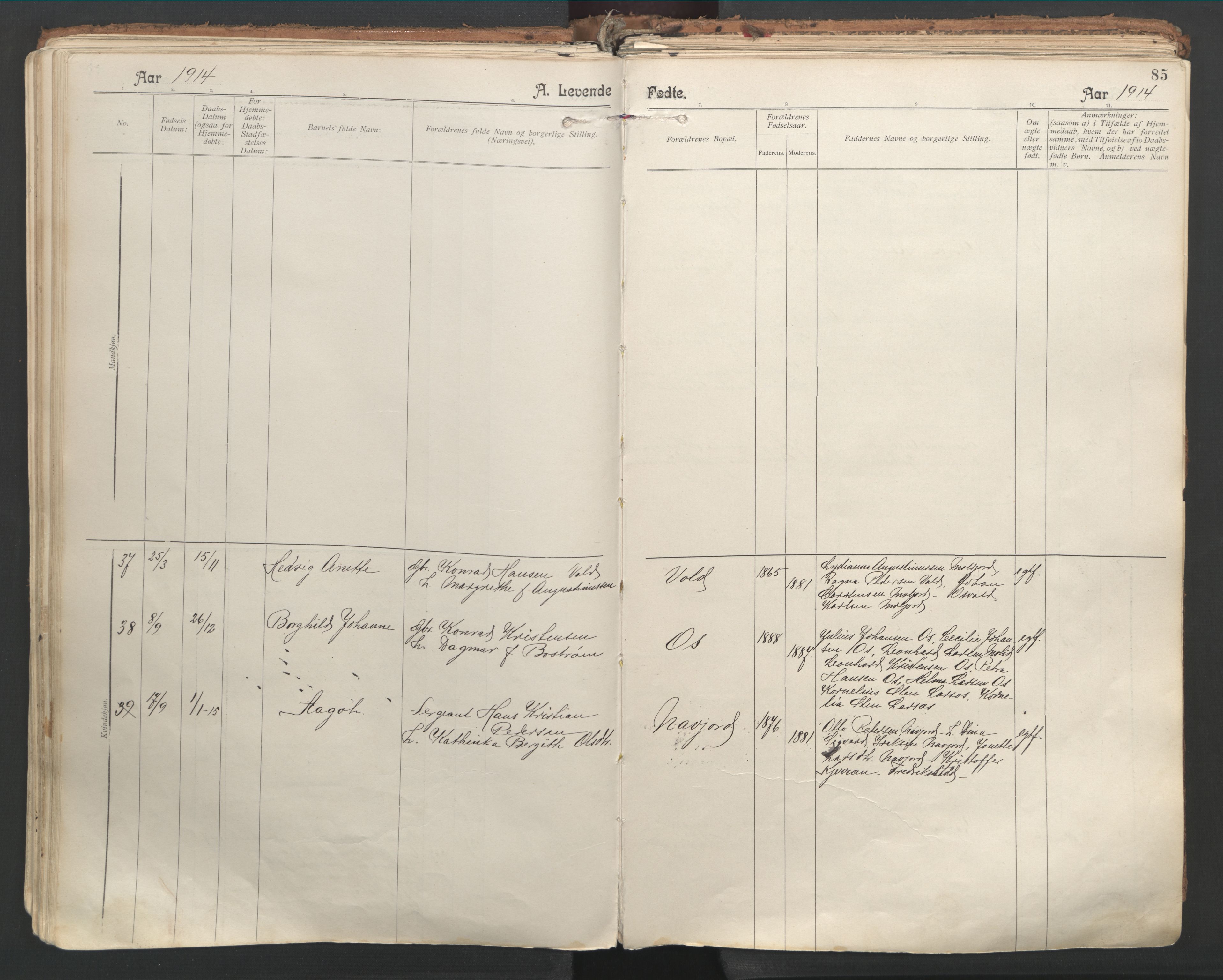 Ministerialprotokoller, klokkerbøker og fødselsregistre - Nordland, AV/SAT-A-1459/846/L0647: Parish register (official) no. 846A05, 1902-1915, p. 85