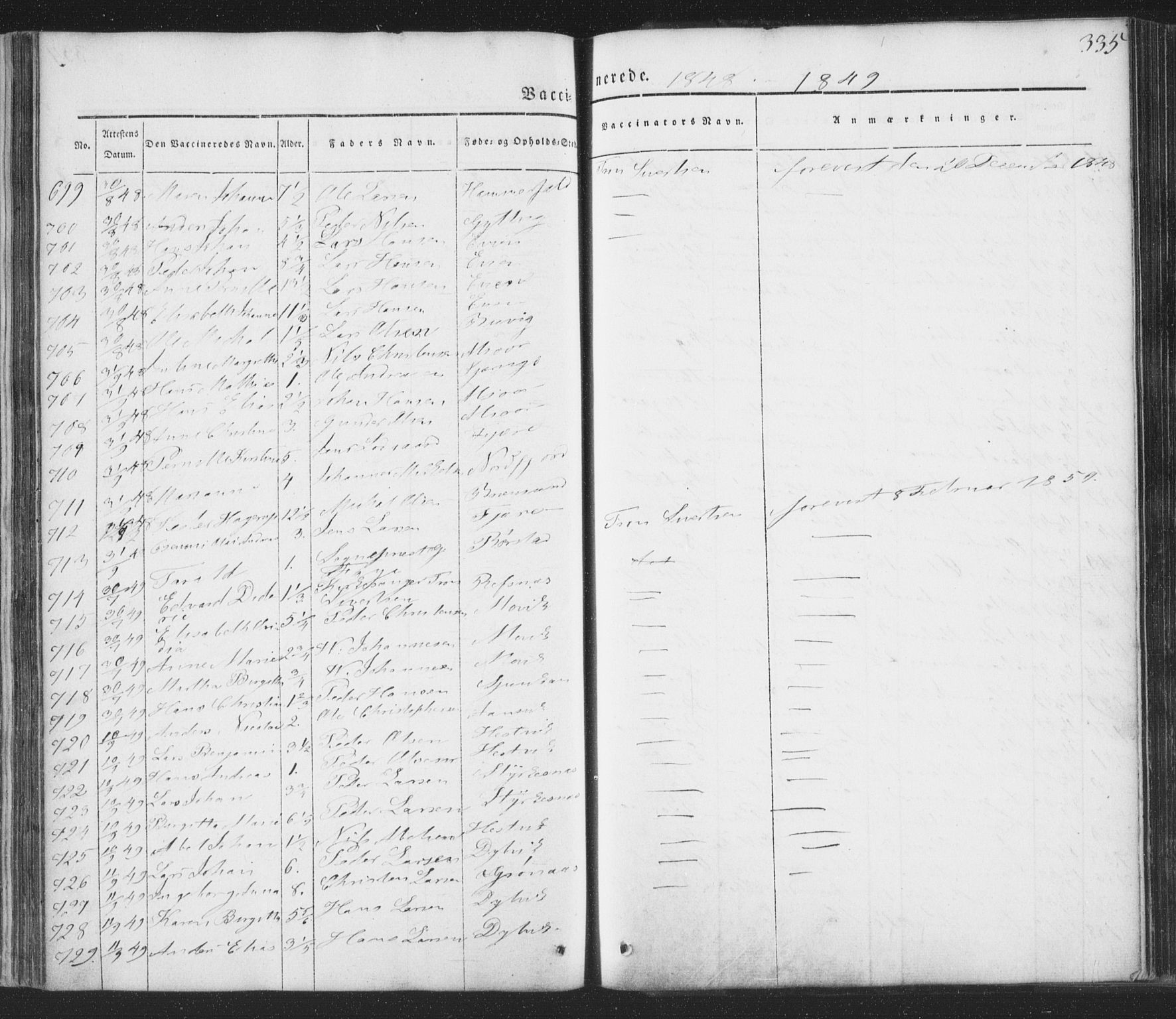 Ministerialprotokoller, klokkerbøker og fødselsregistre - Nordland, SAT/A-1459/853/L0769: Parish register (official) no. 853A08, 1836-1856, p. 335