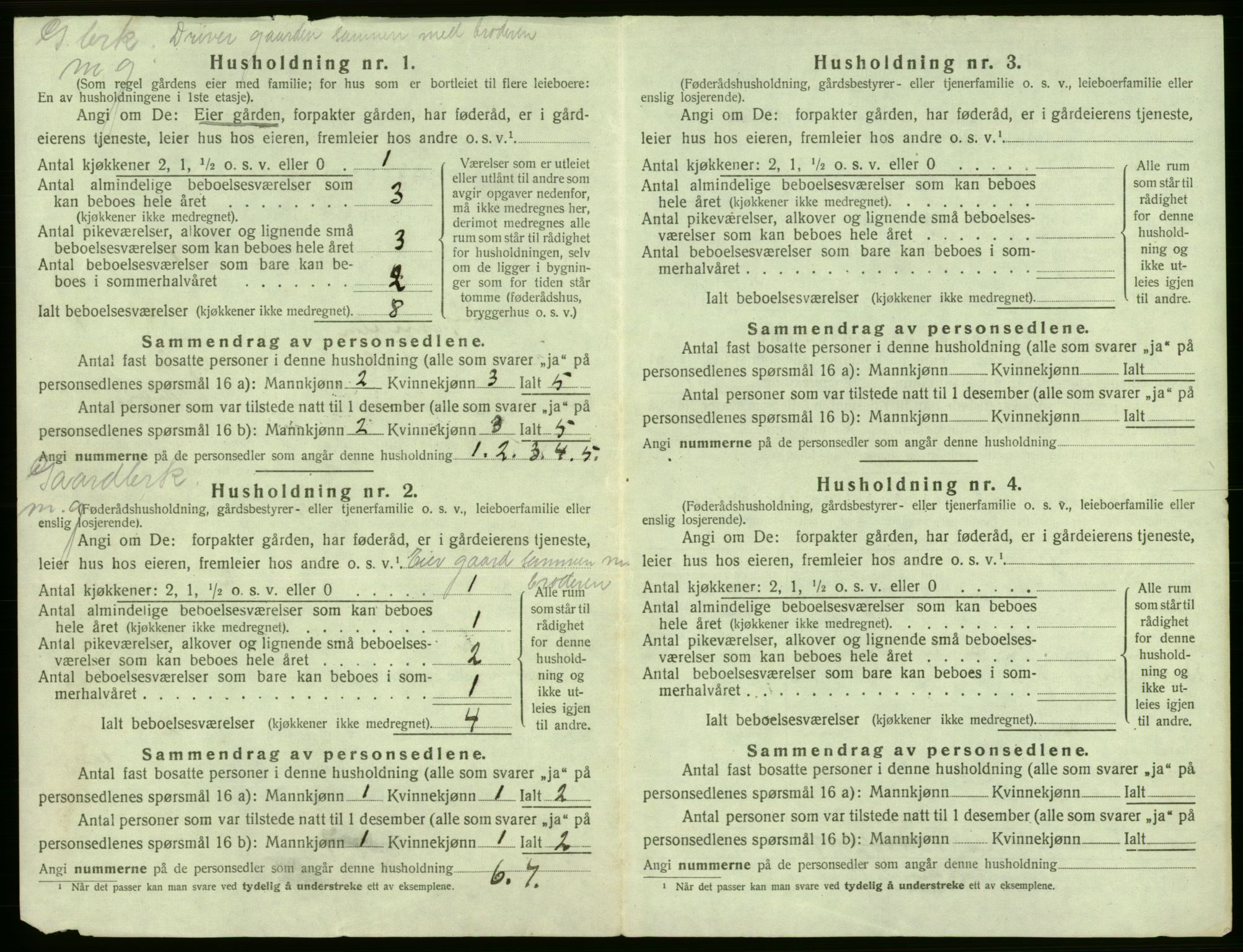 SAB, 1920 census for Granvin, 1920, p. 23