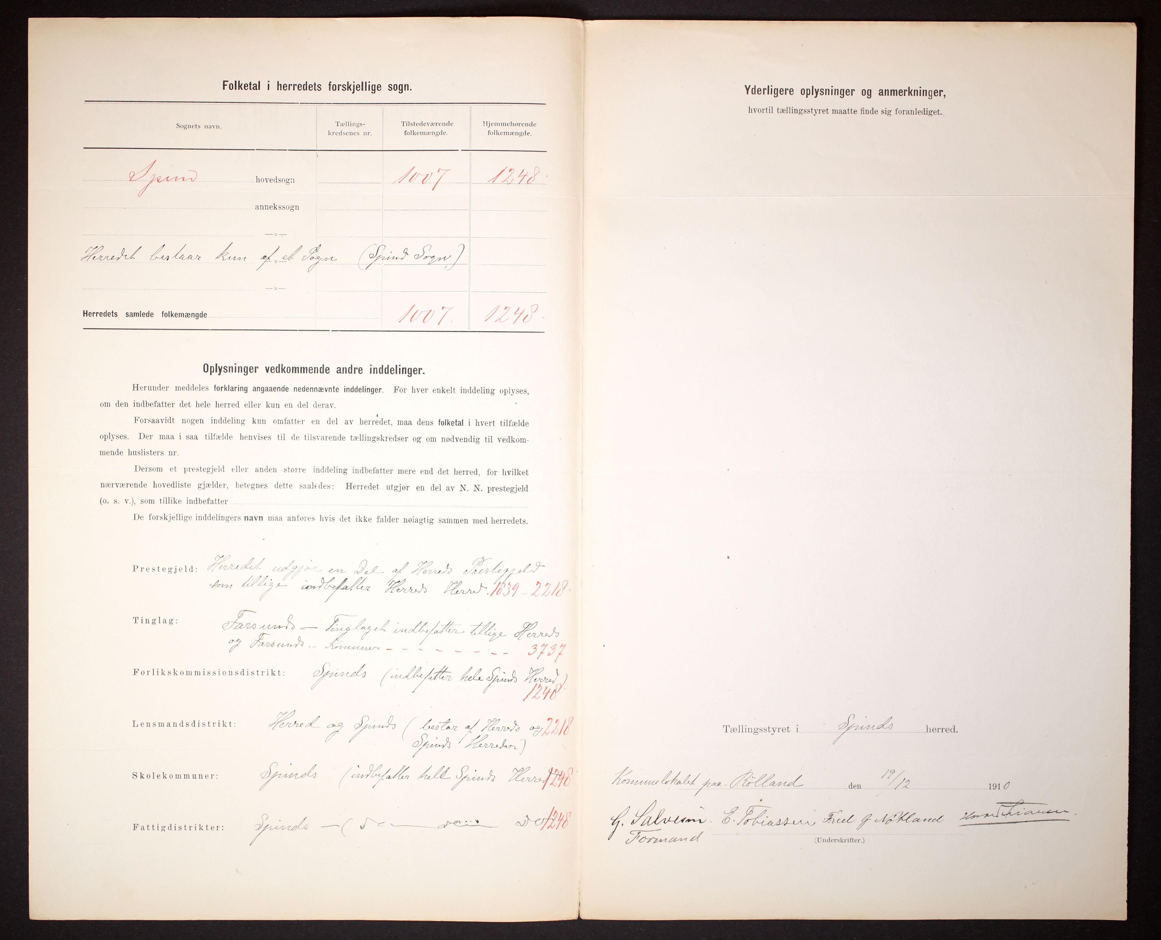 RA, 1910 census for Spind, 1910, p. 3