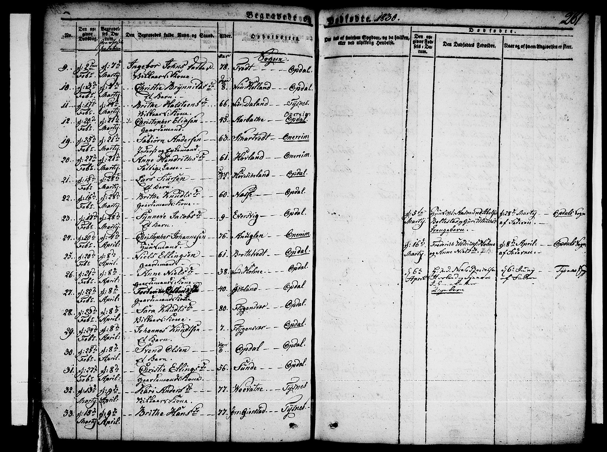 Tysnes sokneprestembete, SAB/A-78601/H/Haa: Parish register (official) no. A 8, 1826-1837, p. 281