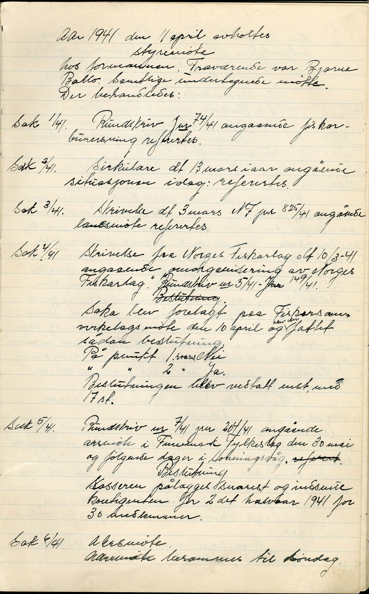 Vadsø Fiskarlag, FMFB/A-1016/A/L0001: Protokoll for styremøtene, 1926-1952, p. 102