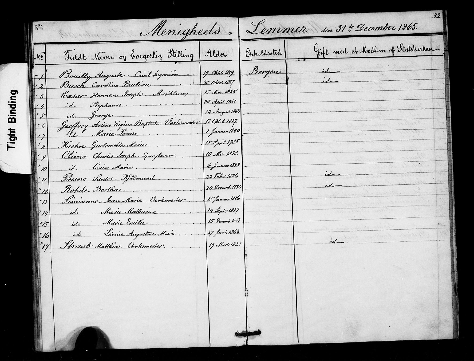 St. Pauls kirke, AV/SAB-SAB/DA-012/F: Dissenter register no. L0001, 1858-1878, p. 32