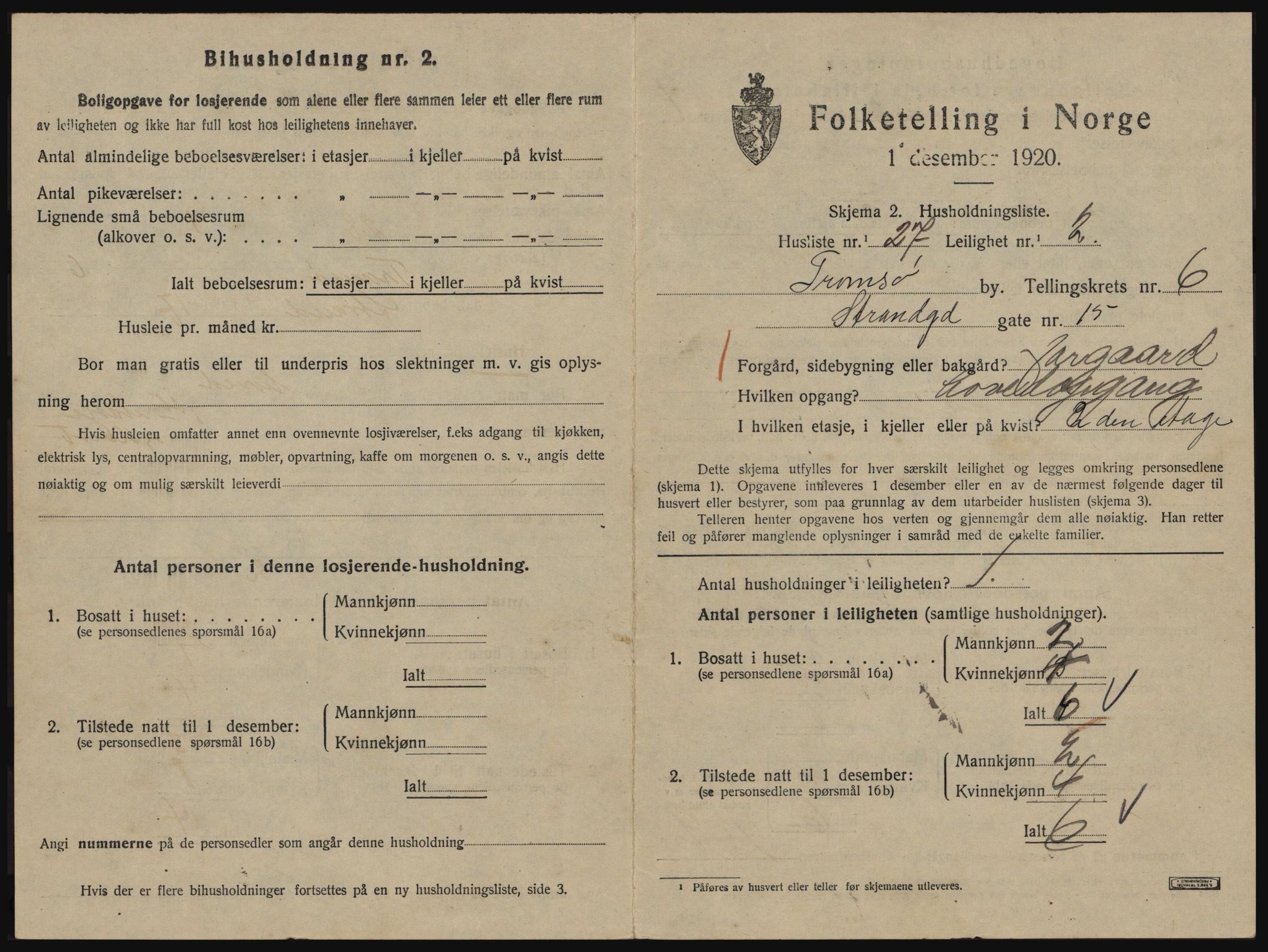 SATØ, 1920 census for Tromsø, 1920, p. 4117