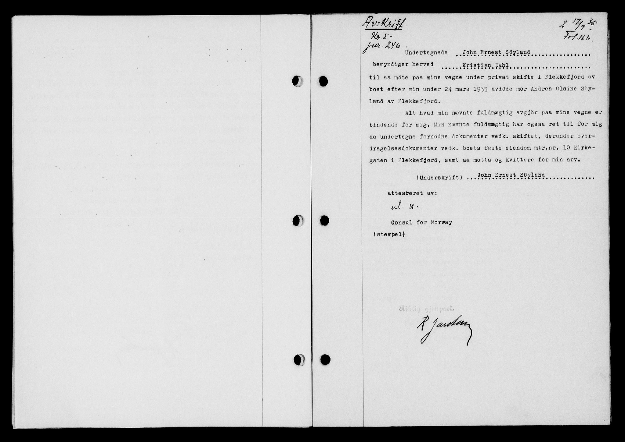 Flekkefjord sorenskriveri, SAK/1221-0001/G/Gb/Gba/L0052: Mortgage book no. 48, 1935-1936, Deed date: 17.09.1935