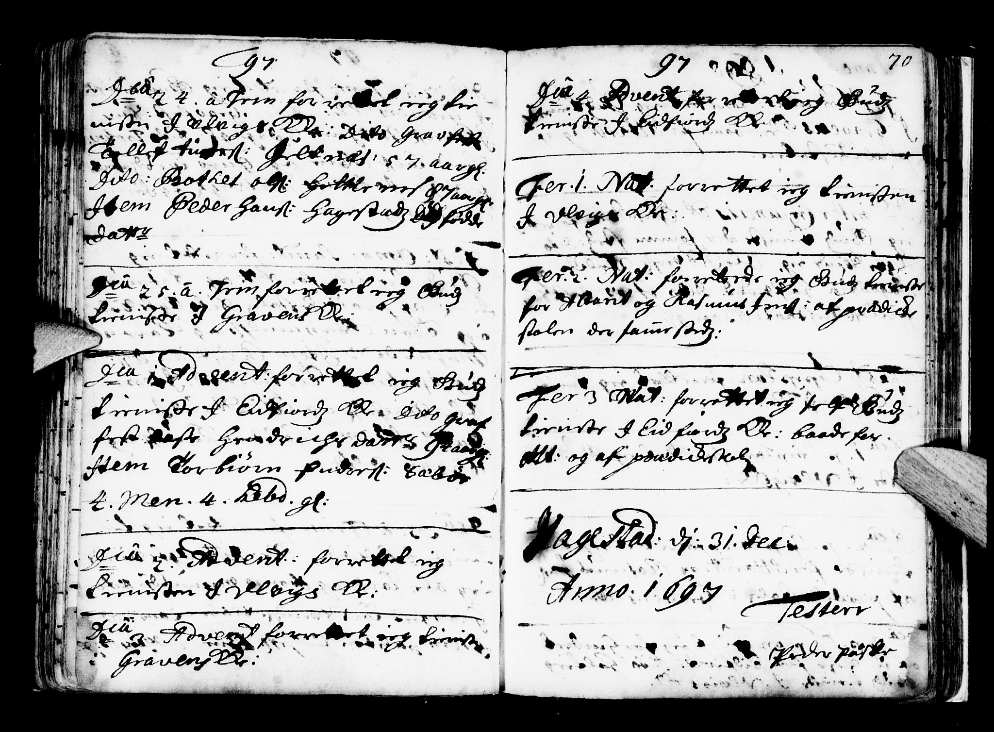 Ulvik sokneprestembete, SAB/A-78801/H/Haa: Parish register (official) no. A 2, 1689-1706, p. 70