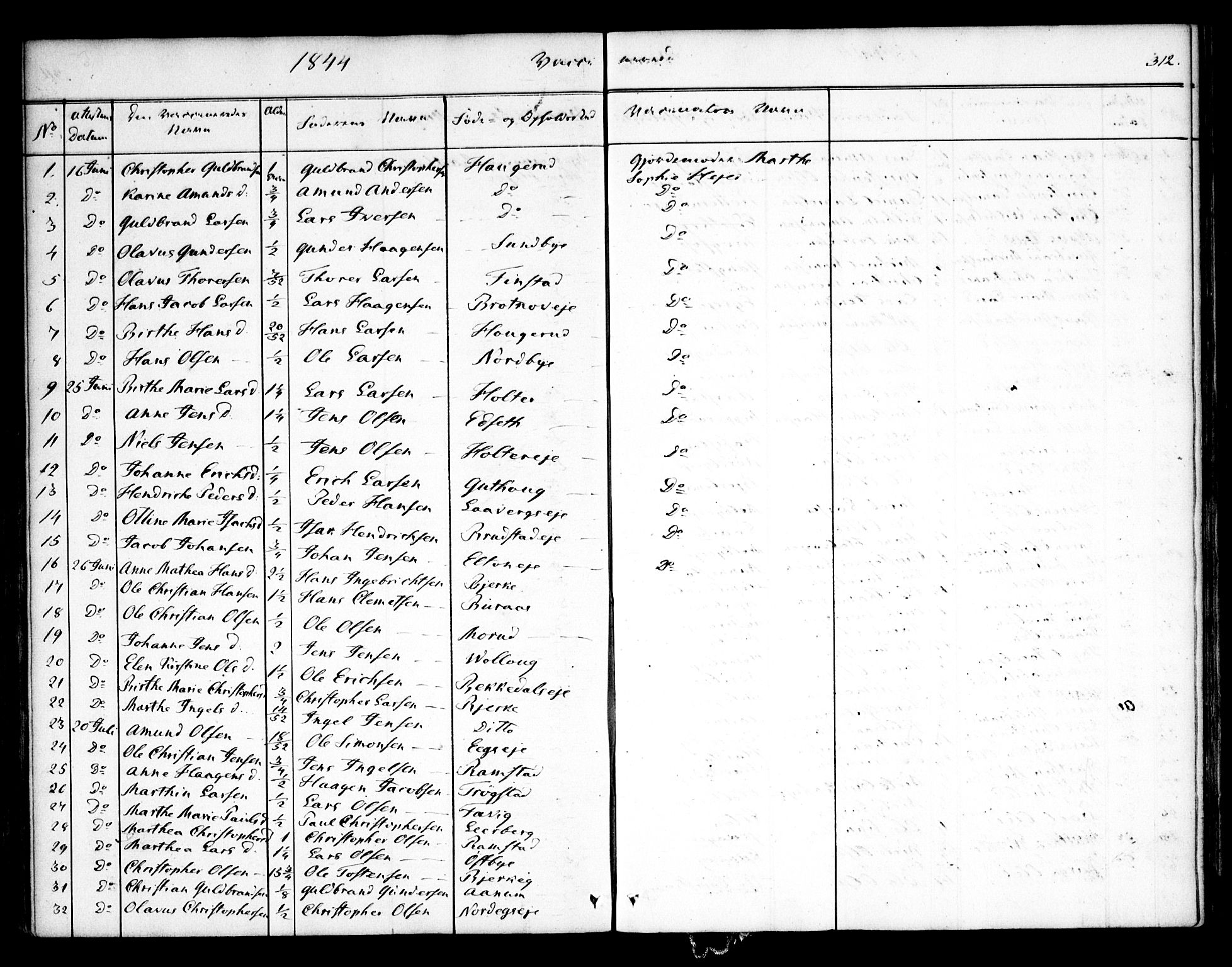 Nannestad prestekontor Kirkebøker, SAO/A-10414a/F/Fa/L0010: Parish register (official) no. I 10, 1840-1850, p. 312