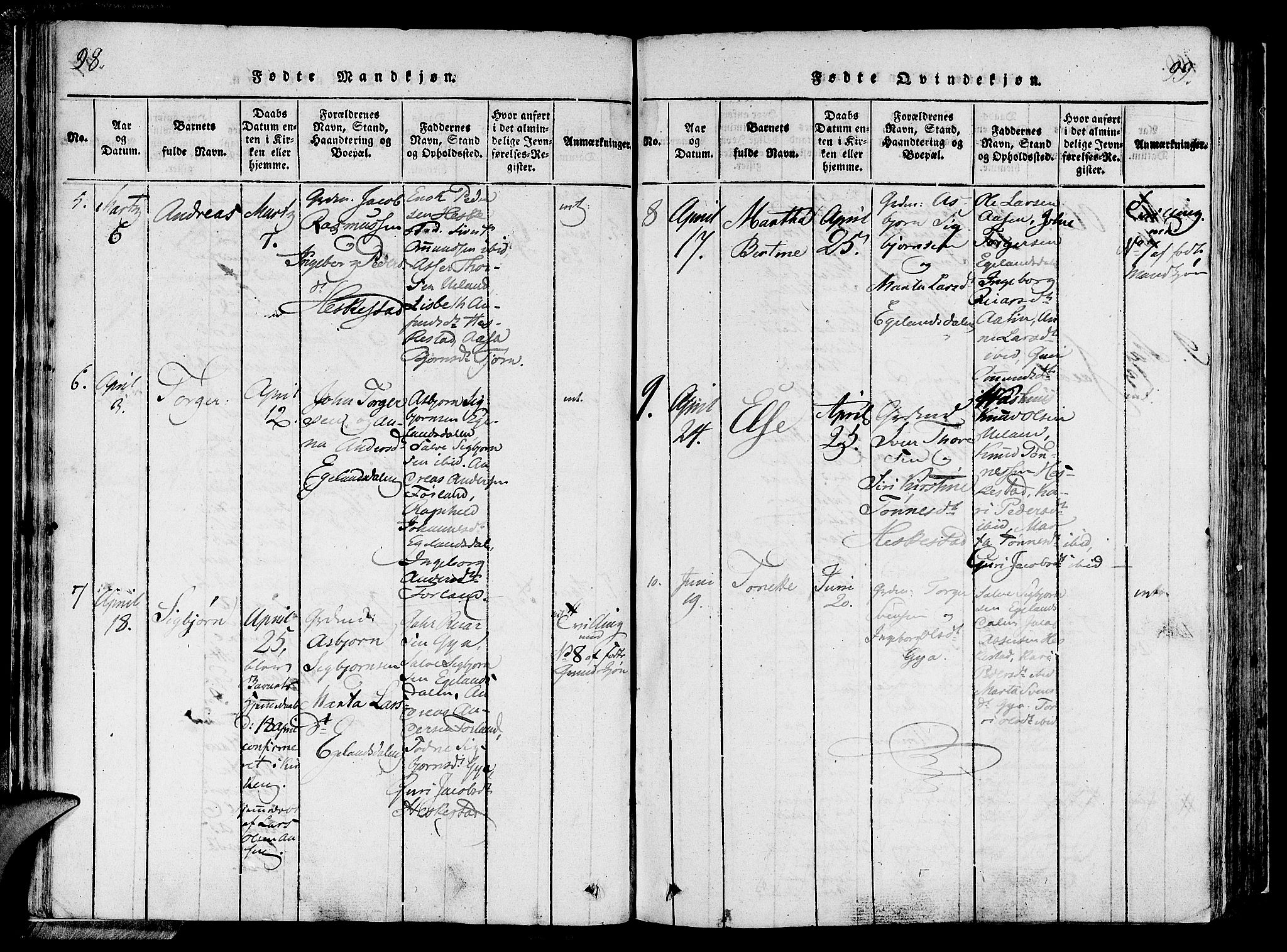 Lund sokneprestkontor, AV/SAST-A-101809/S06/L0006: Parish register (official) no. A 6, 1816-1839, p. 98-99