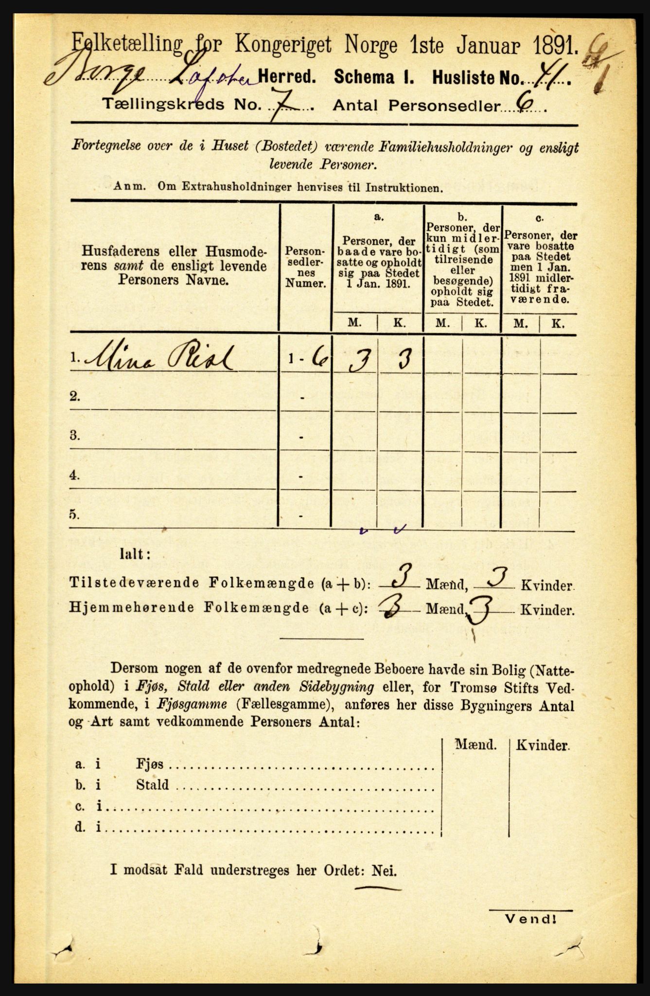 RA, 1891 census for 1862 Borge, 1891, p. 4409