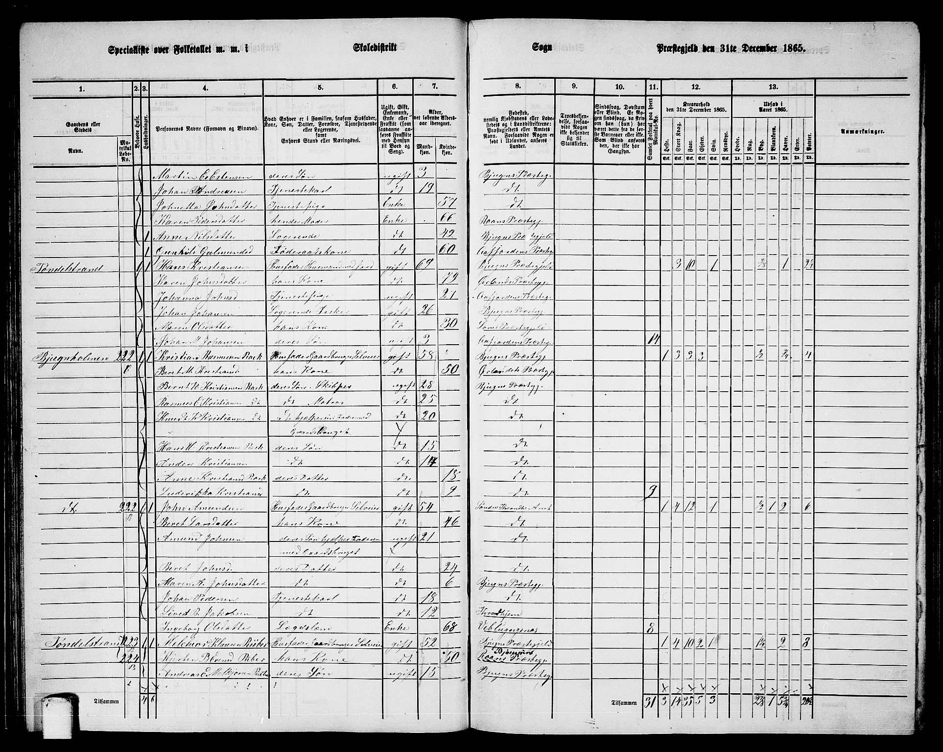 RA, 1865 census for Bjugn, 1865, p. 42