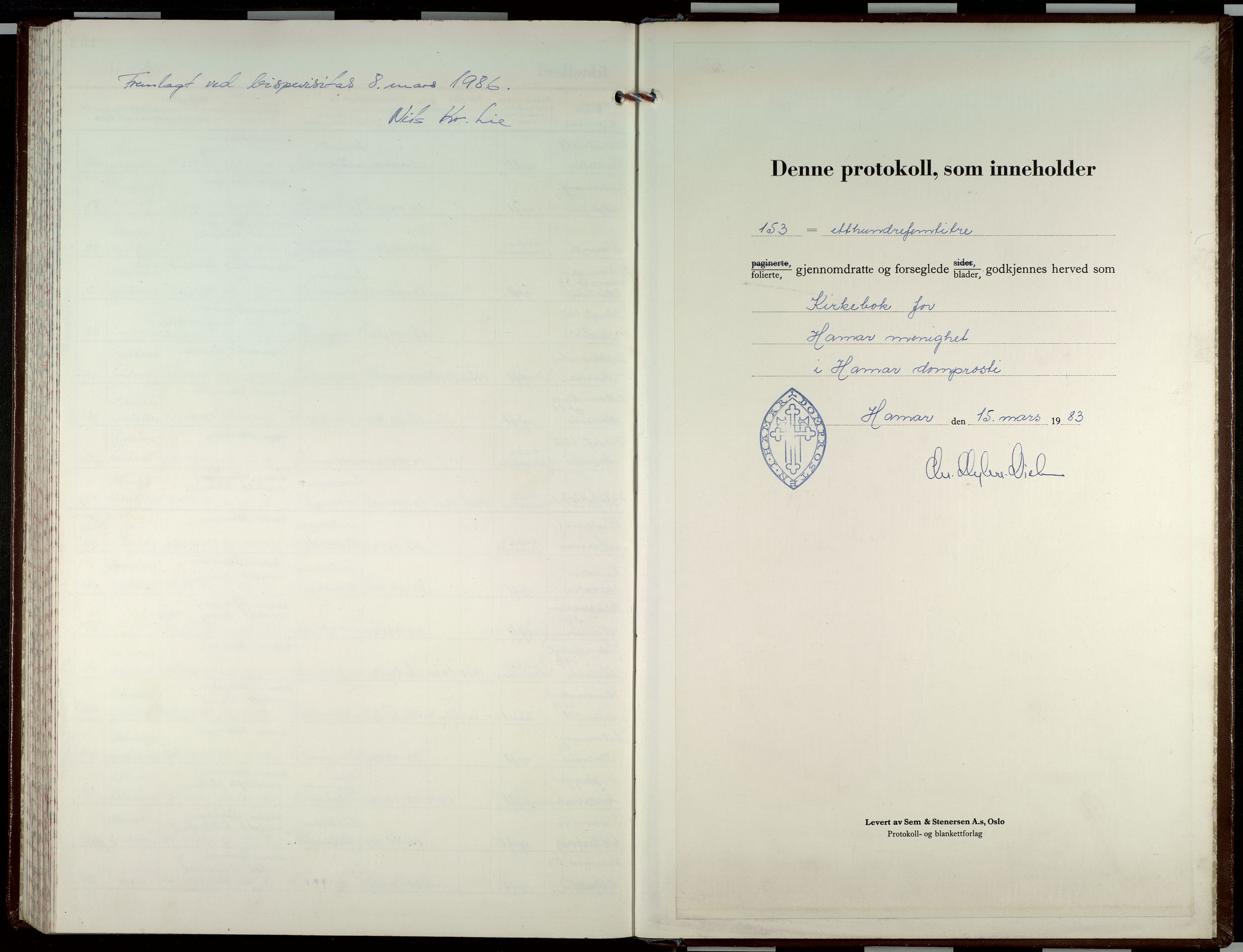 Hamar prestekontor, SAH/DOMPH-002/H/Ha/Haa/L0022: Parish register (official) no. 22, 1983-1991