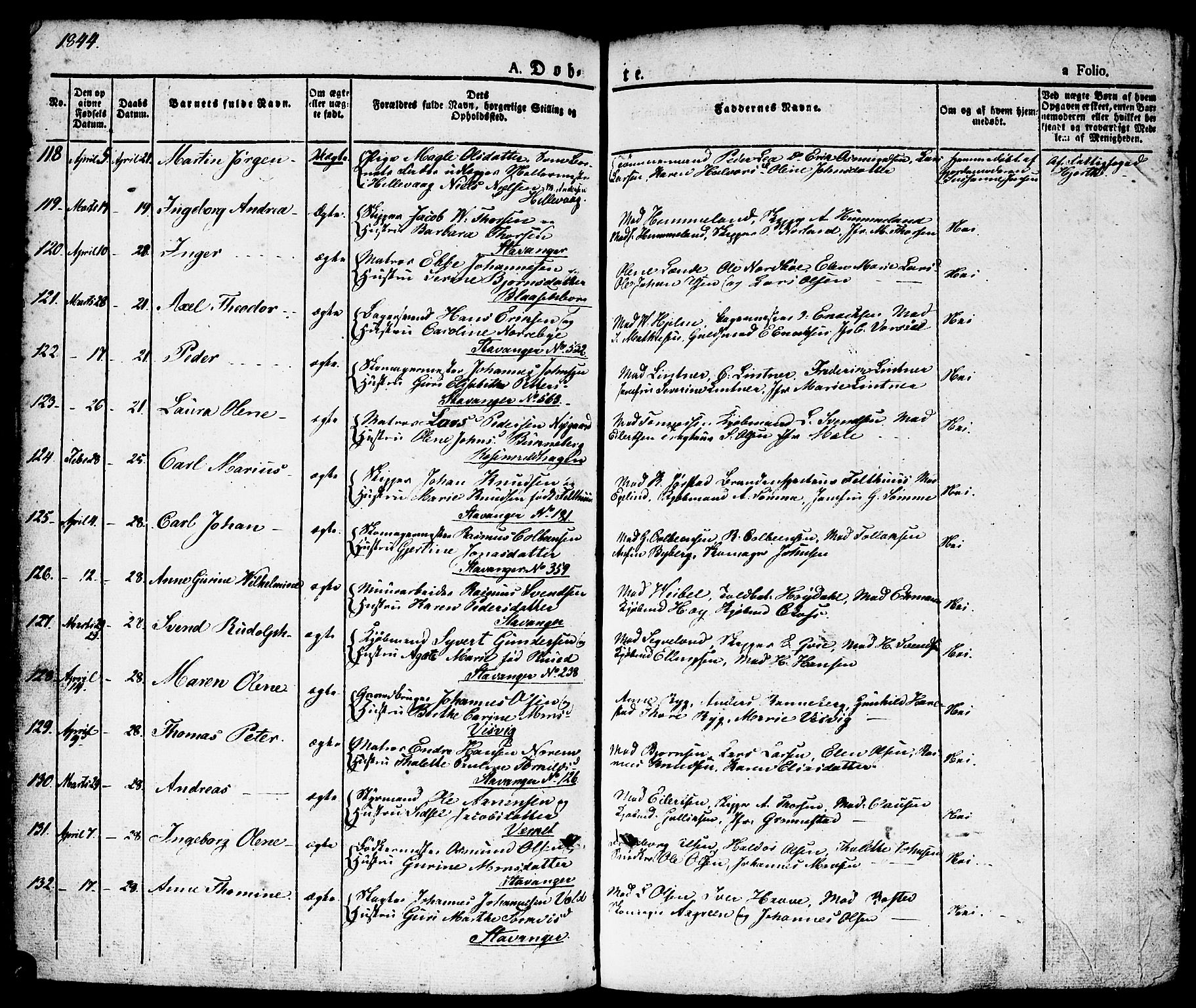 Domkirken sokneprestkontor, AV/SAST-A-101812/001/30/30BA/L0011: Parish register (official) no. A 11, 1832-1856