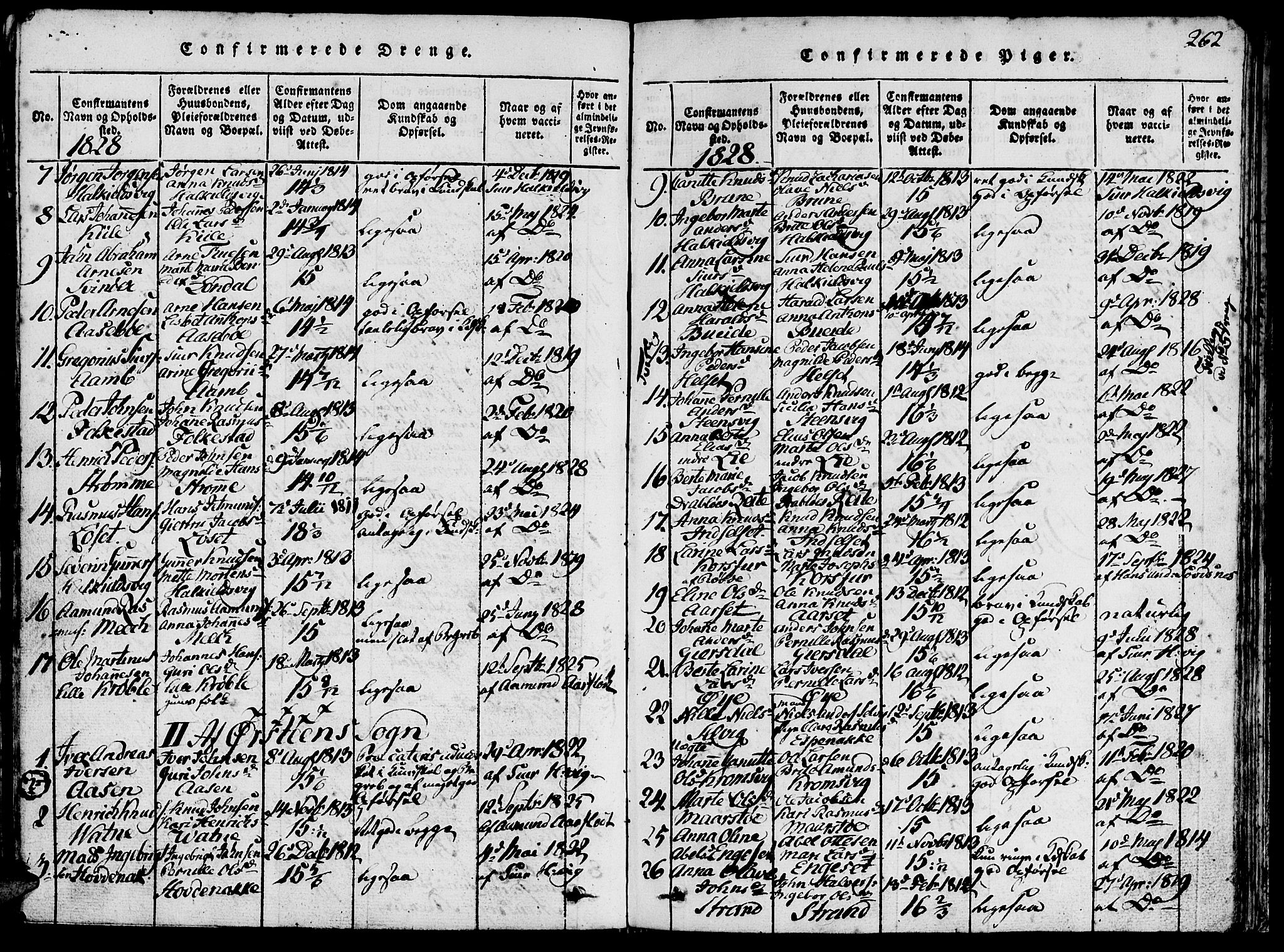 Ministerialprotokoller, klokkerbøker og fødselsregistre - Møre og Romsdal, SAT/A-1454/511/L0138: Parish register (official) no. 511A05, 1817-1832, p. 262