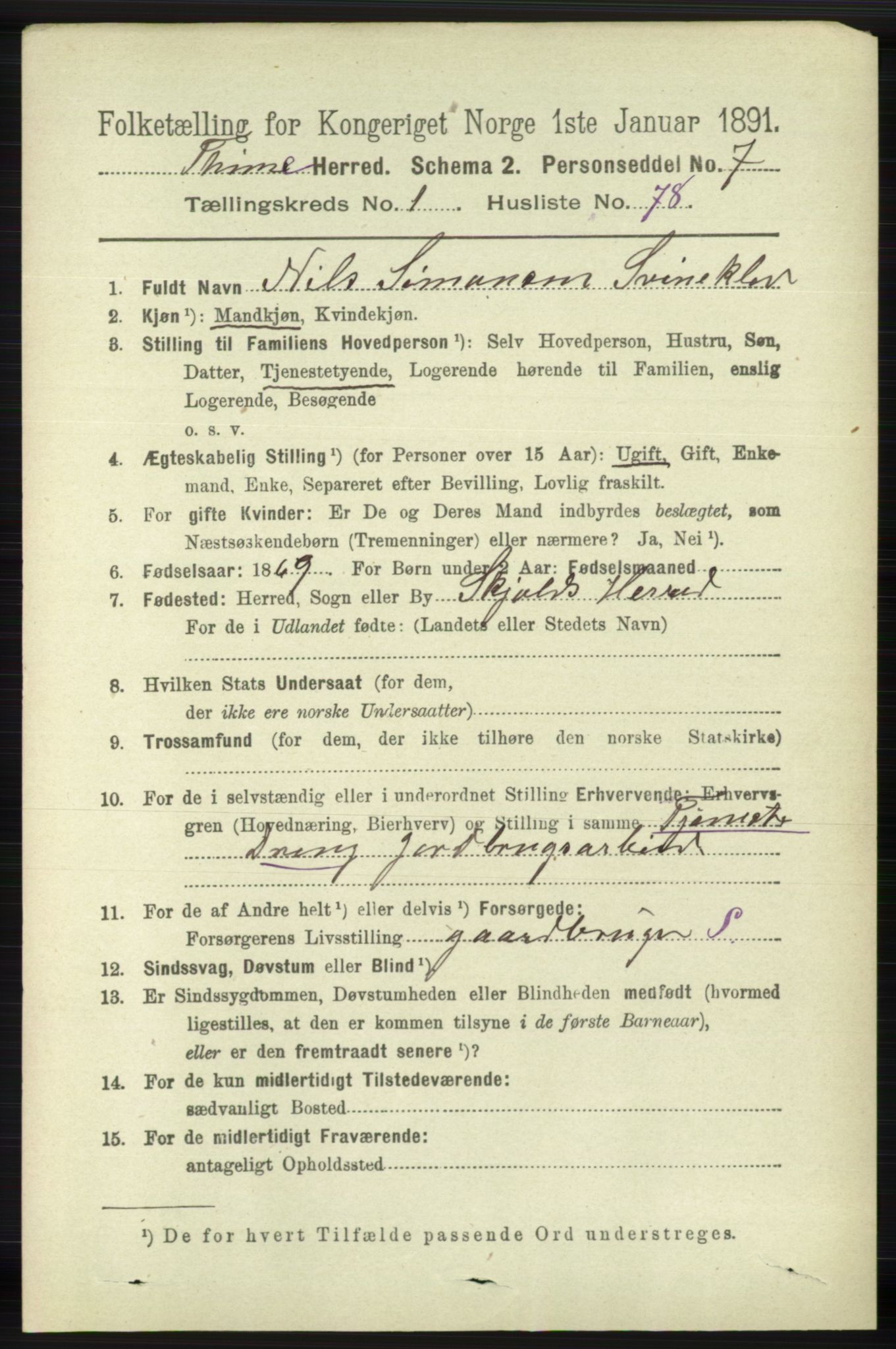 RA, 1891 census for 1121 Time, 1891, p. 616