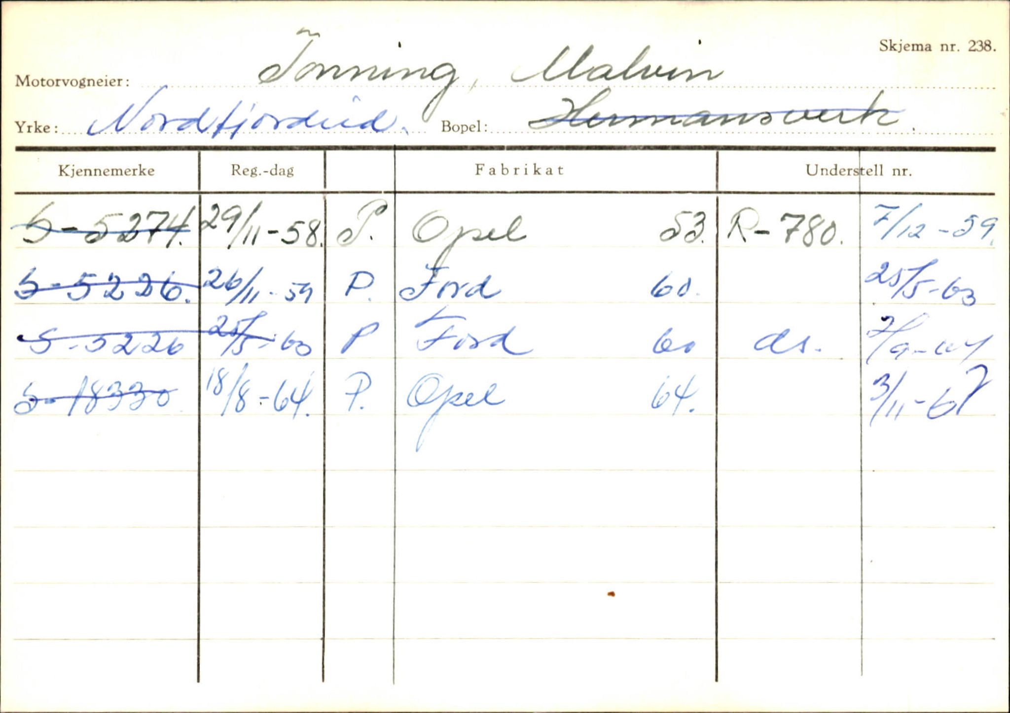 Statens vegvesen, Sogn og Fjordane vegkontor, AV/SAB-A-5301/4/F/L0130: Eigarregister Eid T-Å. Høyanger A-O, 1945-1975, p. 37