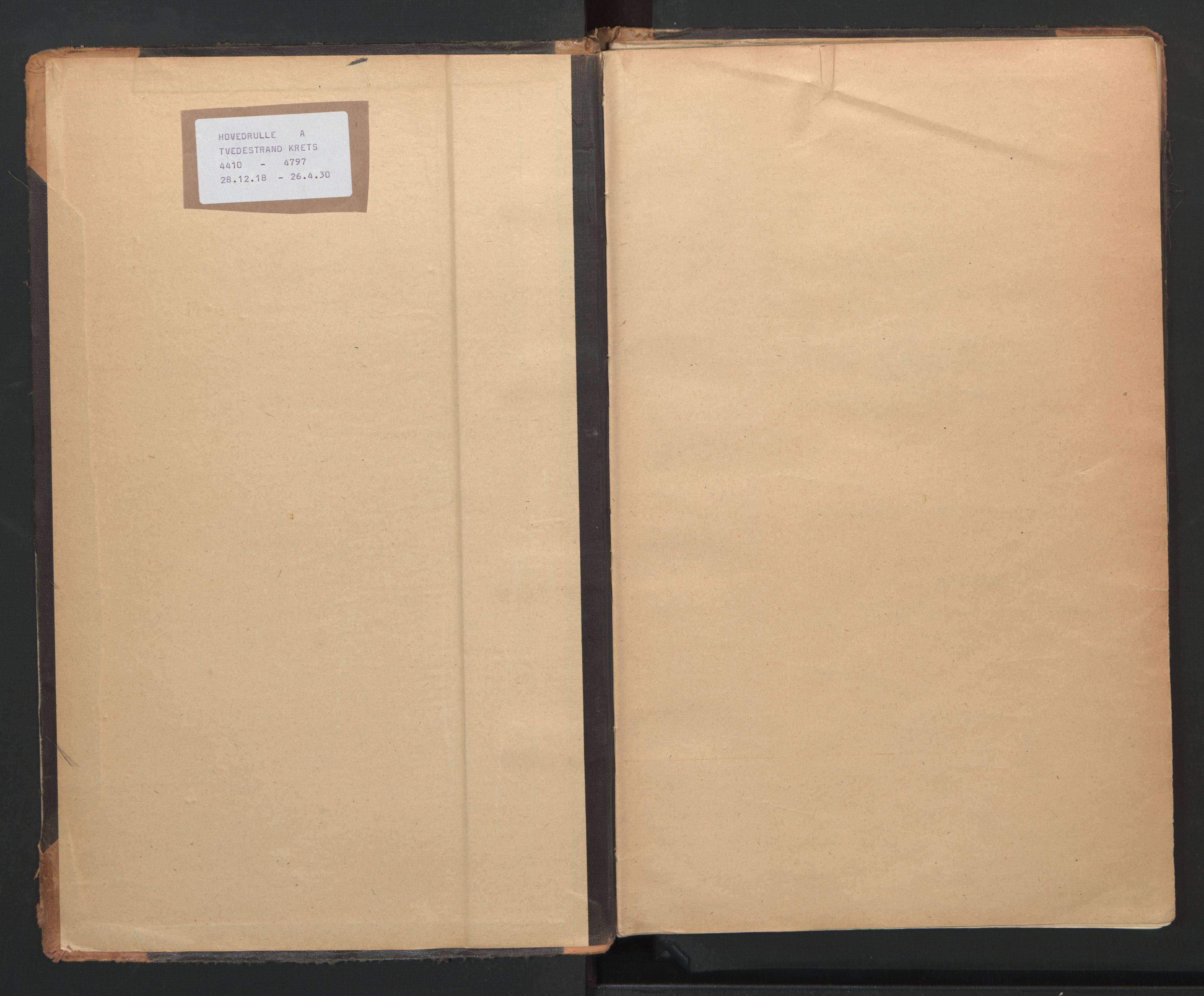 Tvedestrand mønstringskrets, SAK/2031-0011/F/Fb/L0021: Hovedrulle A nr 4410-4797, U-37, 1918-1930, p. 2