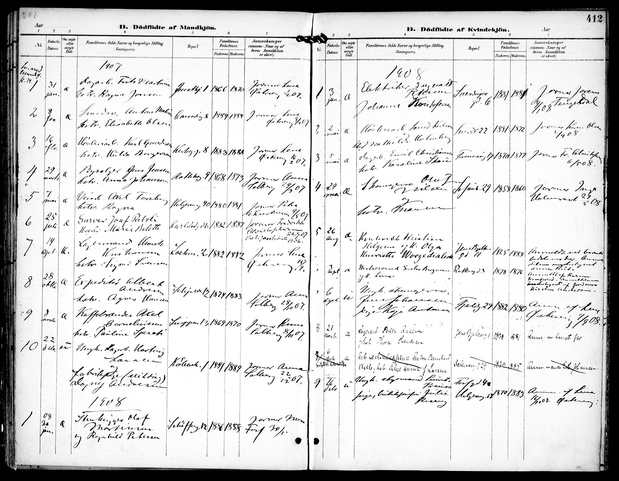 Petrus prestekontor Kirkebøker, SAO/A-10872/F/Fa/L0008: Parish register (official) no. 8, 1899-1909, p. 412