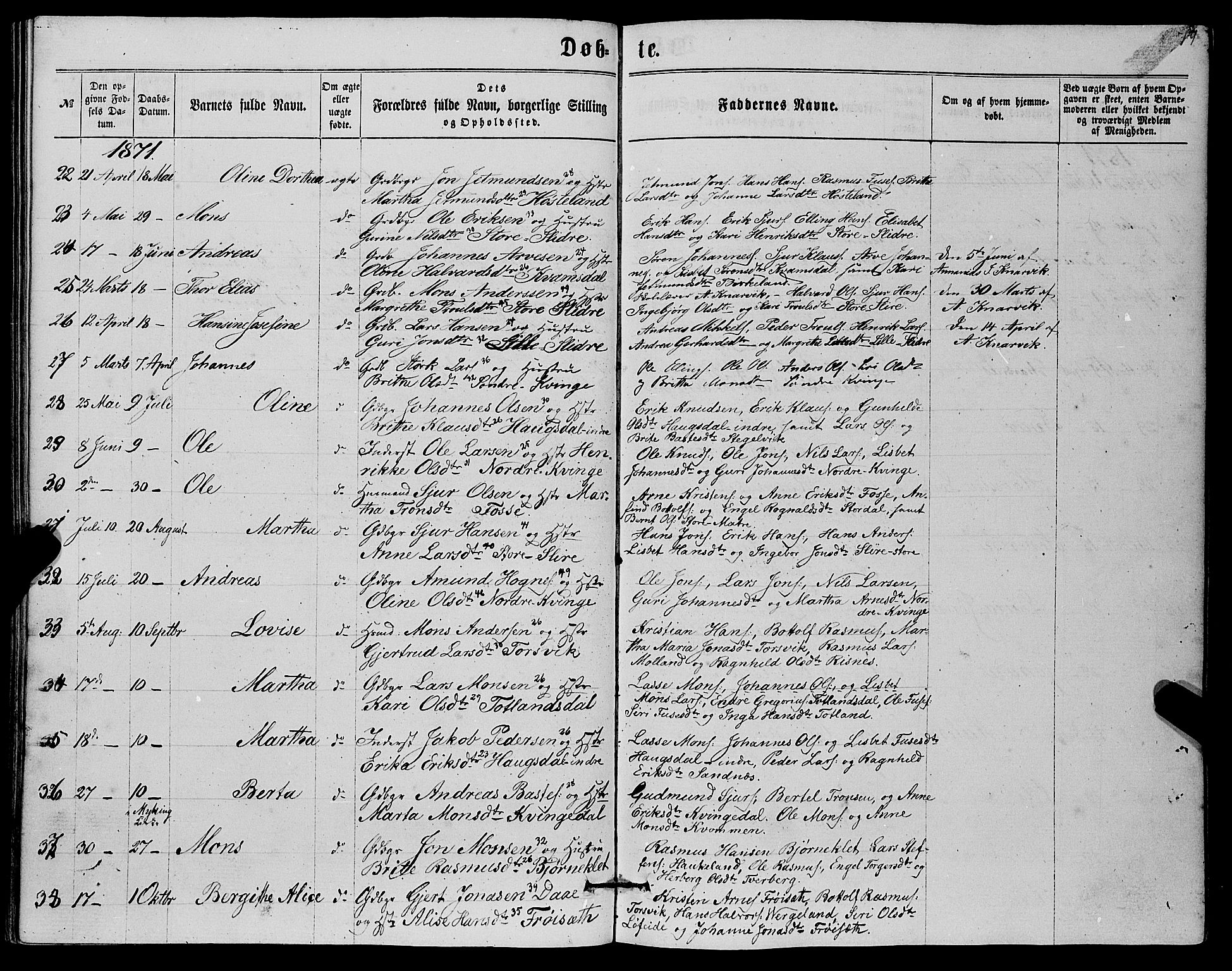 Masfjorden Sokneprestembete, AV/SAB-A-77001: Parish register (copy) no. A 1, 1851-1875, p. 79