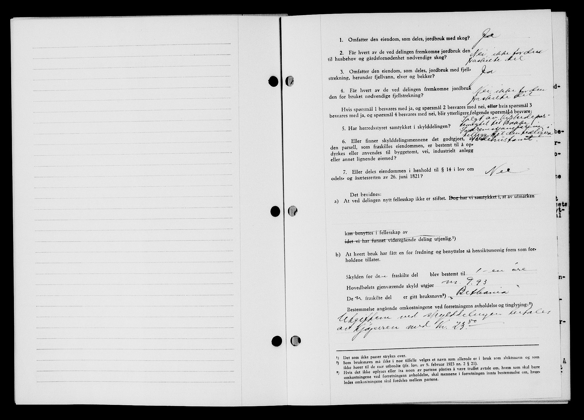 Flekkefjord sorenskriveri, SAK/1221-0001/G/Gb/Gba/L0059: Mortgage book no. A-7, 1944-1945, Diary no: : 42/1945