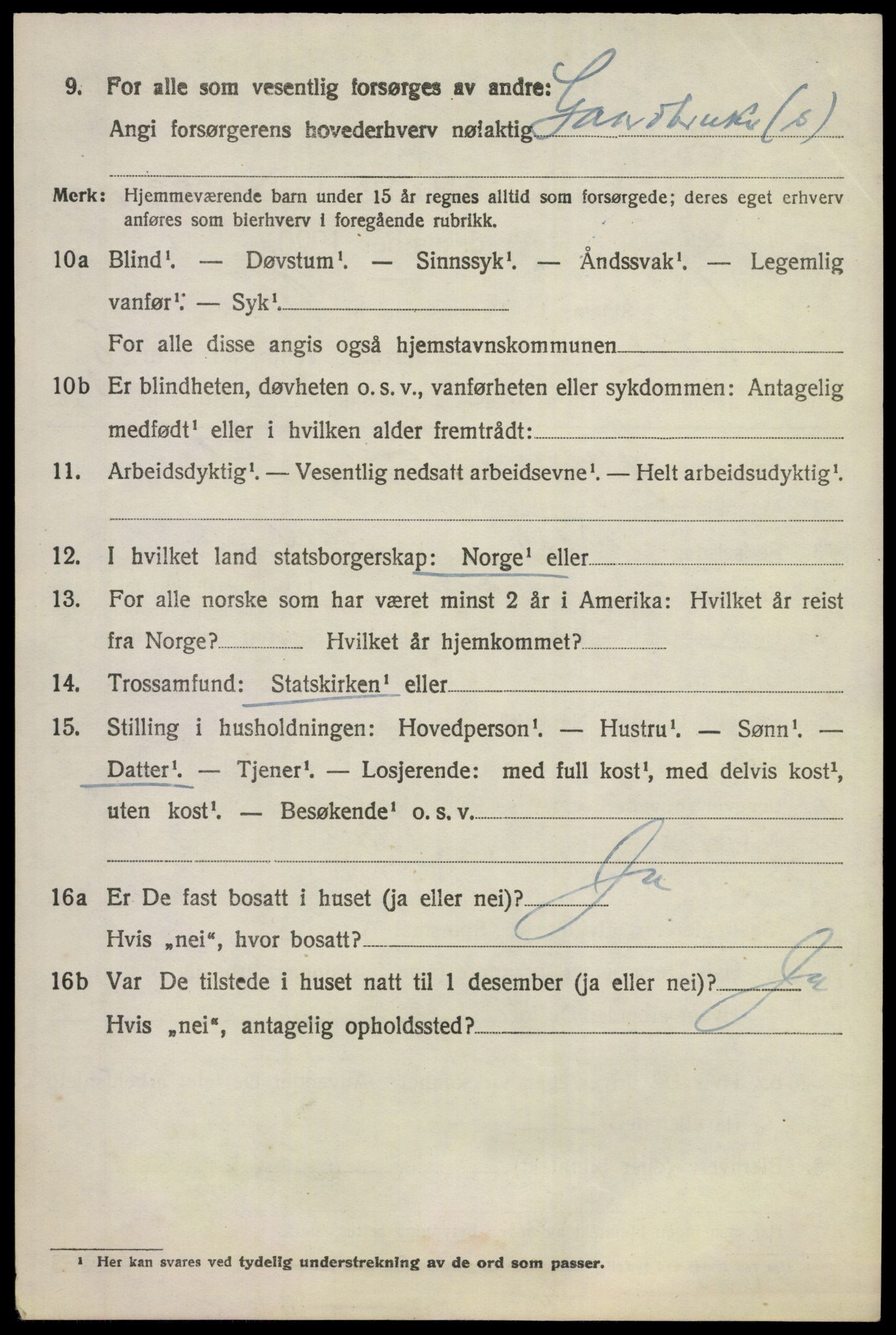 SAKO, 1920 census for Ådal, 1920, p. 5961