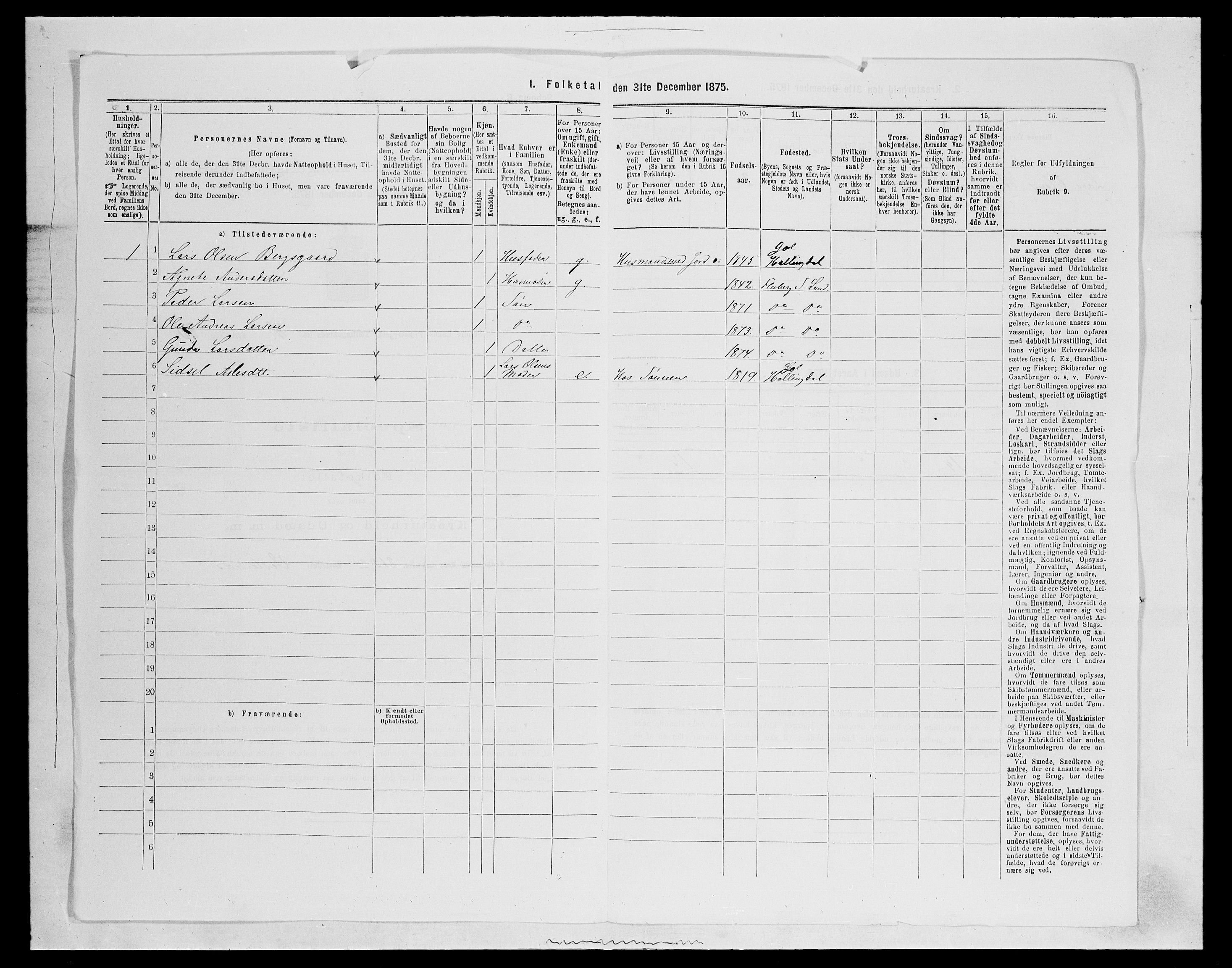 SAH, 1875 census for 0536P Søndre Land, 1875, p. 245