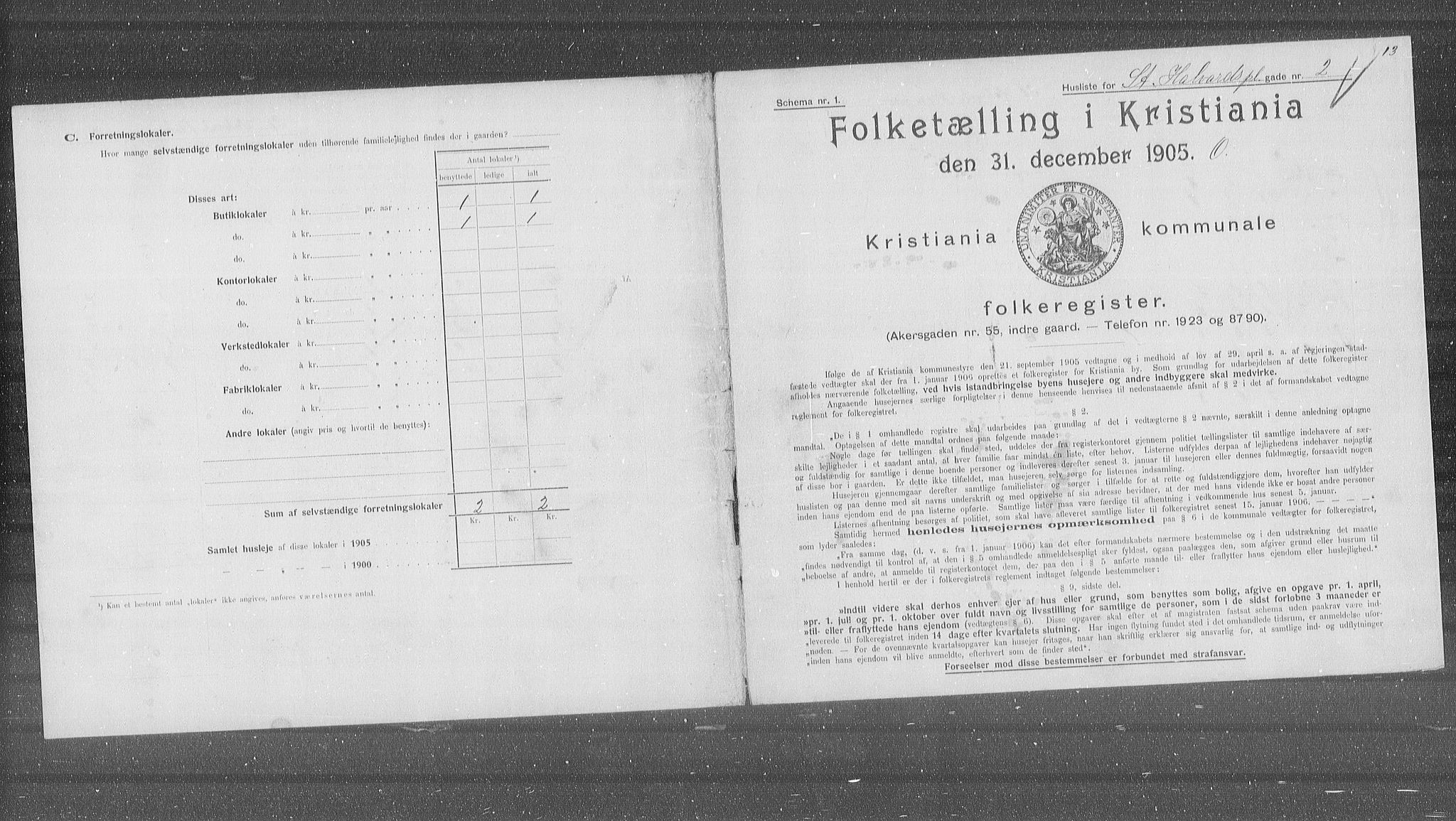 OBA, Municipal Census 1905 for Kristiania, 1905, p. 53198