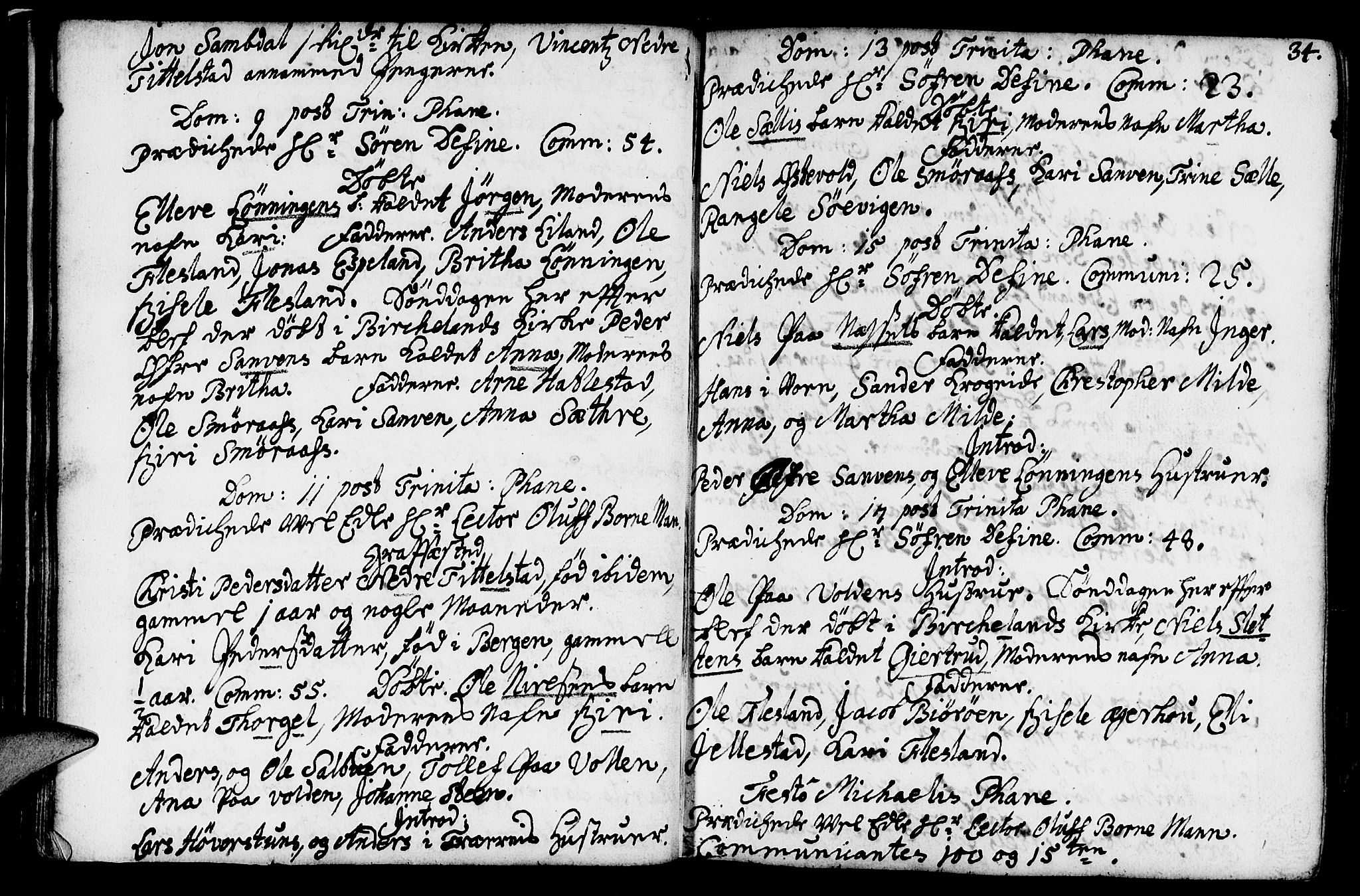 Fana Sokneprestembete, AV/SAB-A-75101/H/Haa/Haaa/L0002: Parish register (official) no. A 2, 1719-1735, p. 34
