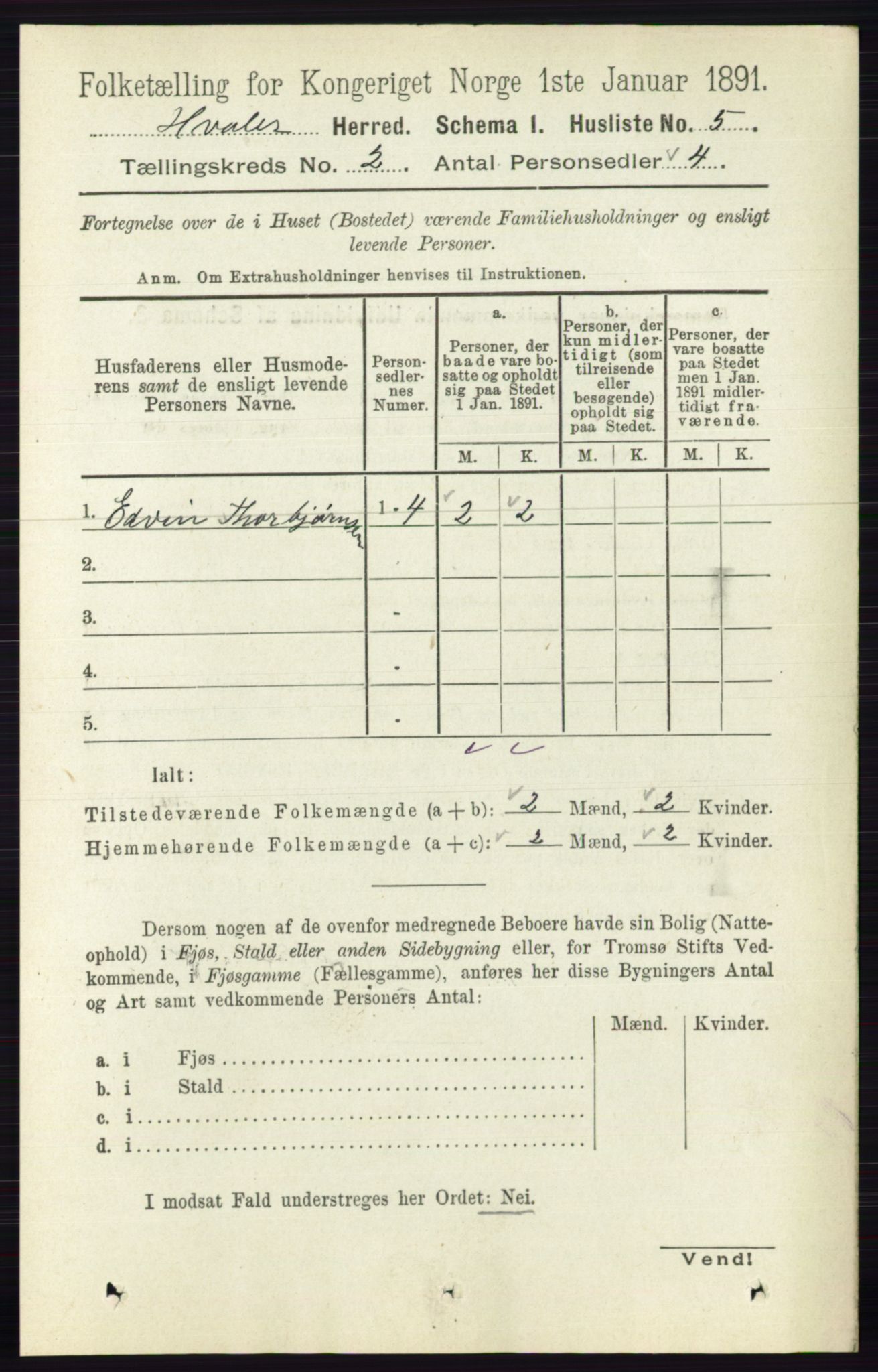 RA, 1891 census for 0111 Hvaler, 1891, p. 884