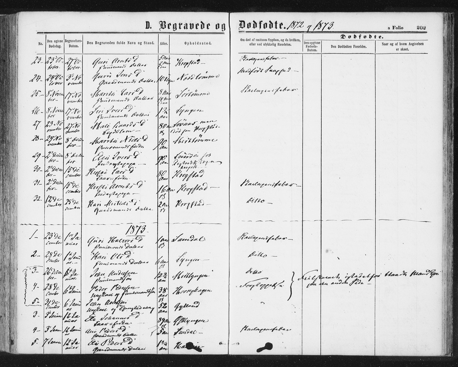 Ministerialprotokoller, klokkerbøker og fødselsregistre - Sør-Trøndelag, SAT/A-1456/692/L1104: Parish register (official) no. 692A04, 1862-1878, p. 202