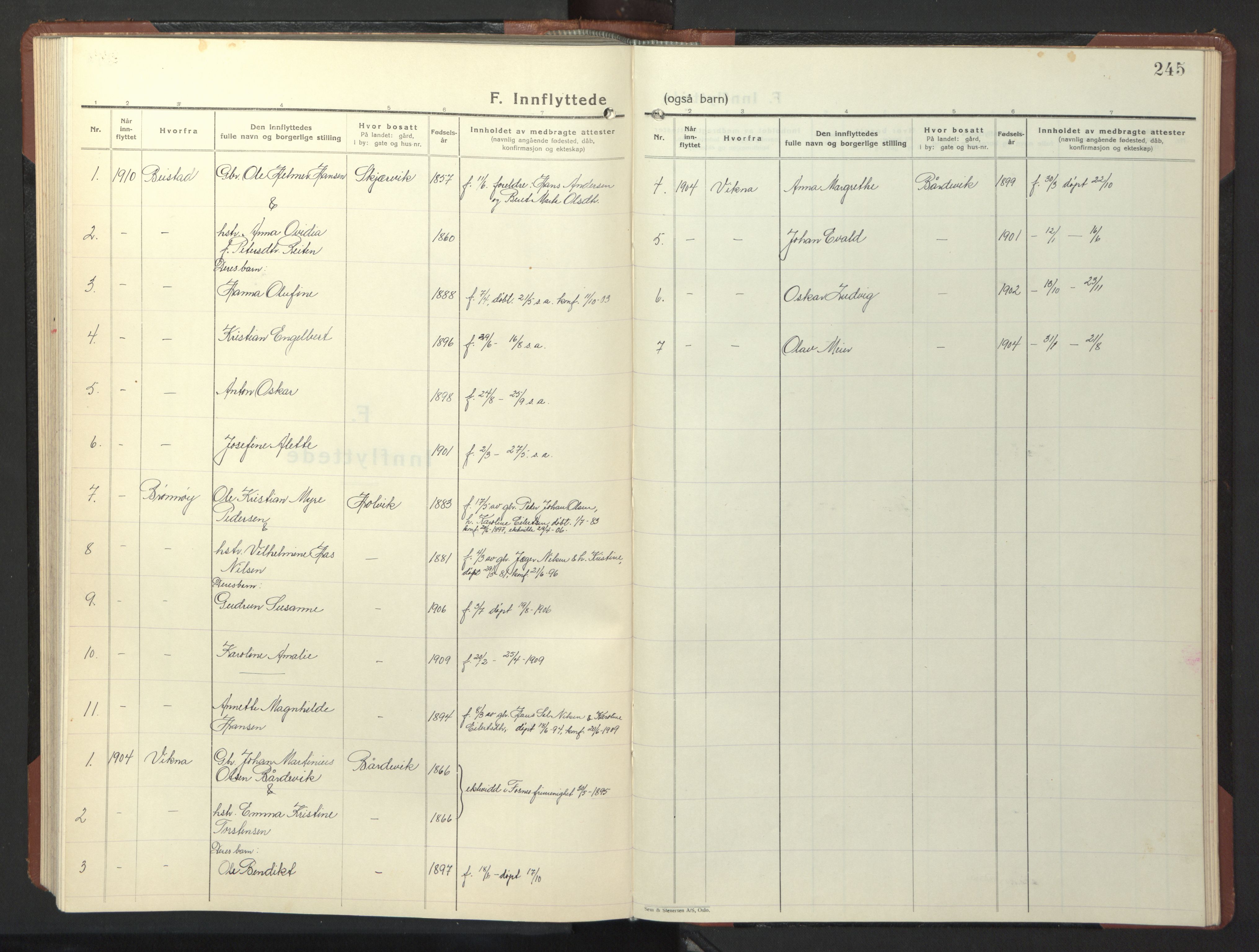 Ministerialprotokoller, klokkerbøker og fødselsregistre - Nord-Trøndelag, SAT/A-1458/773/L0625: Parish register (copy) no. 773C01, 1910-1952, p. 245