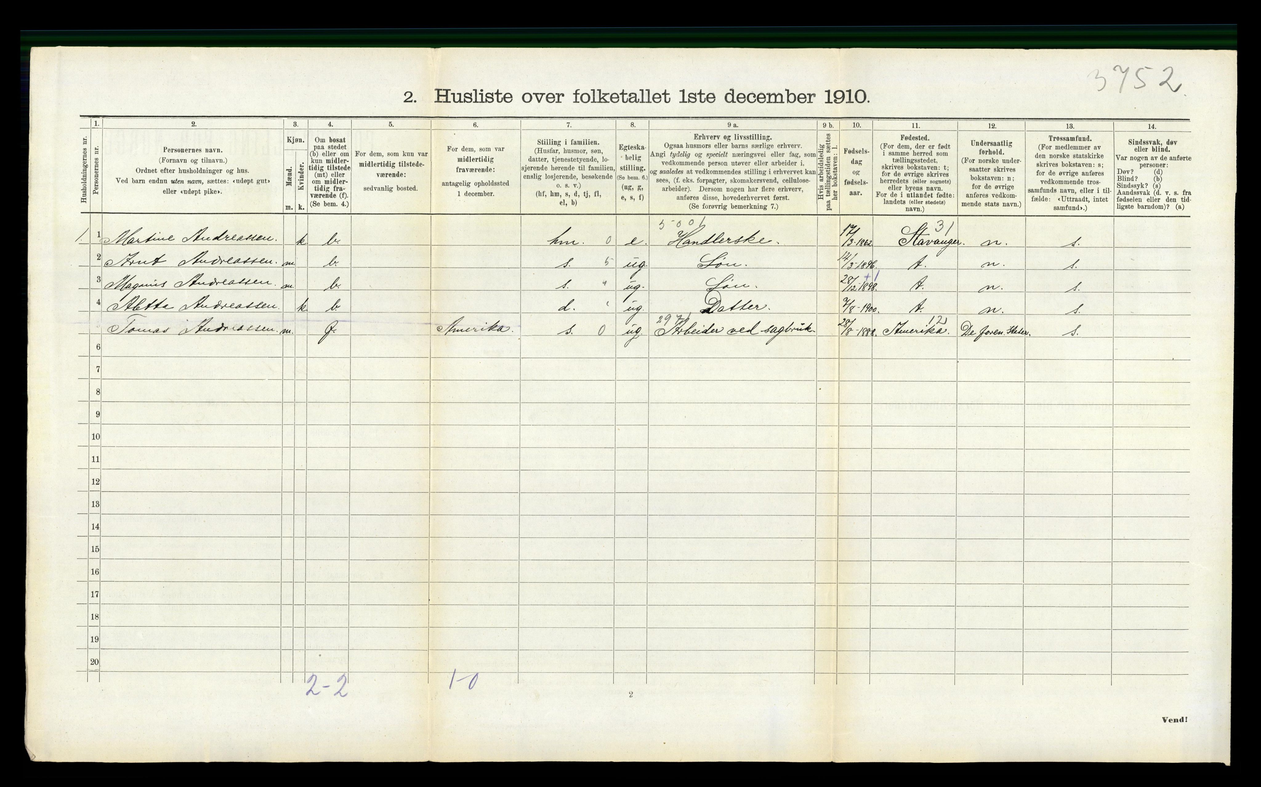 RA, 1910 census for Håland, 1910, p. 794