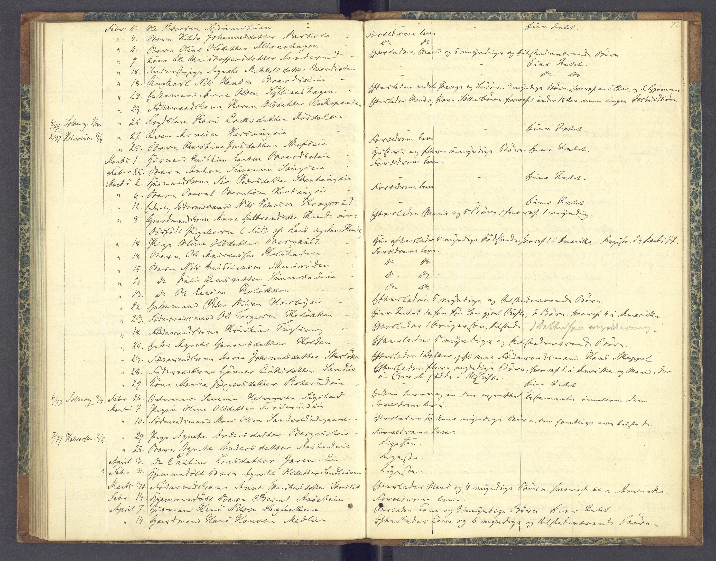 Nord-Hedmark sorenskriveri, SAH/TING-012/J/Ji/L0001: Dødsfallsprotokoll, 1863-1879, p. 78