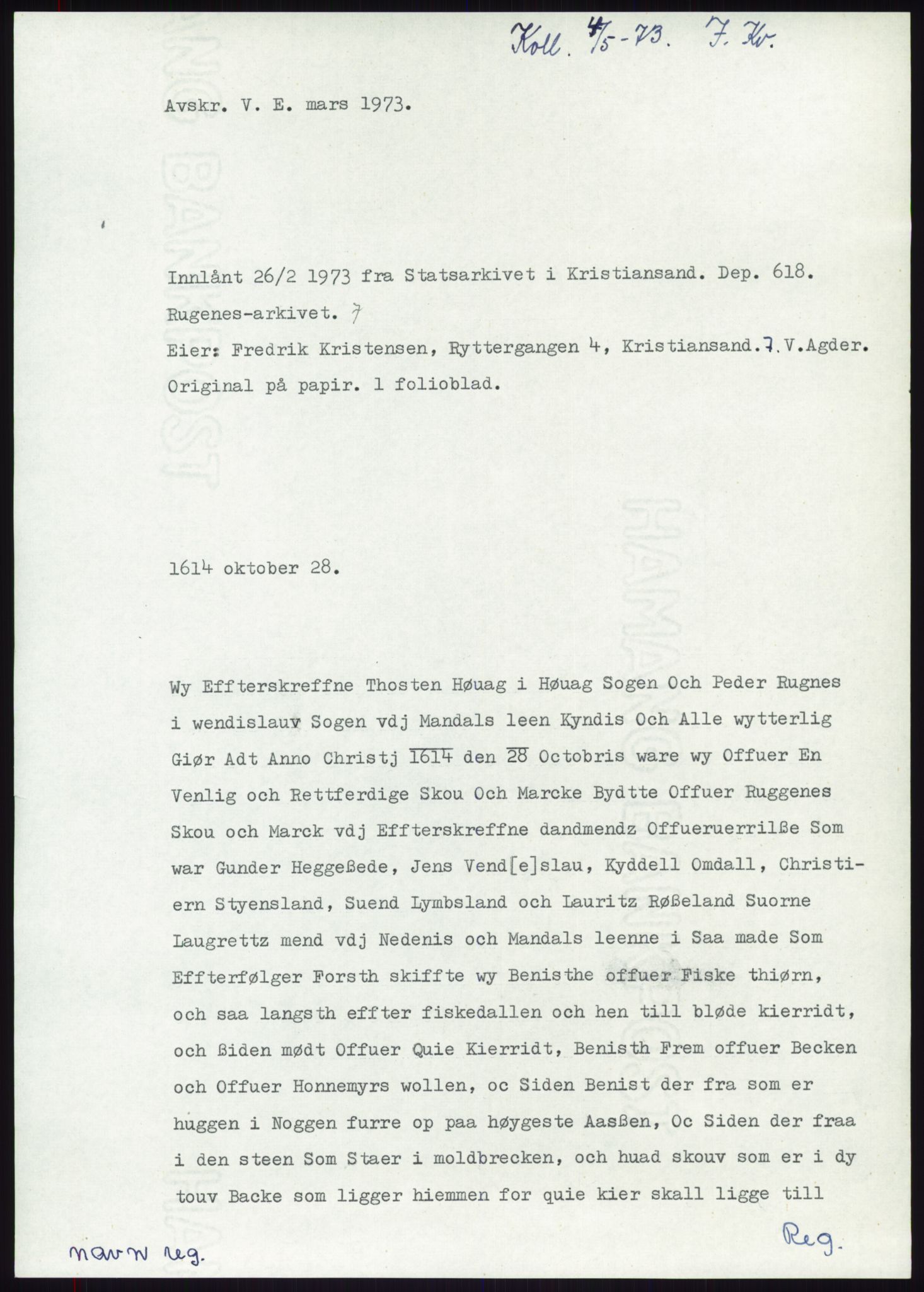 Samlinger til kildeutgivelse, Diplomavskriftsamlingen, RA/EA-4053/H/Ha, p. 1849