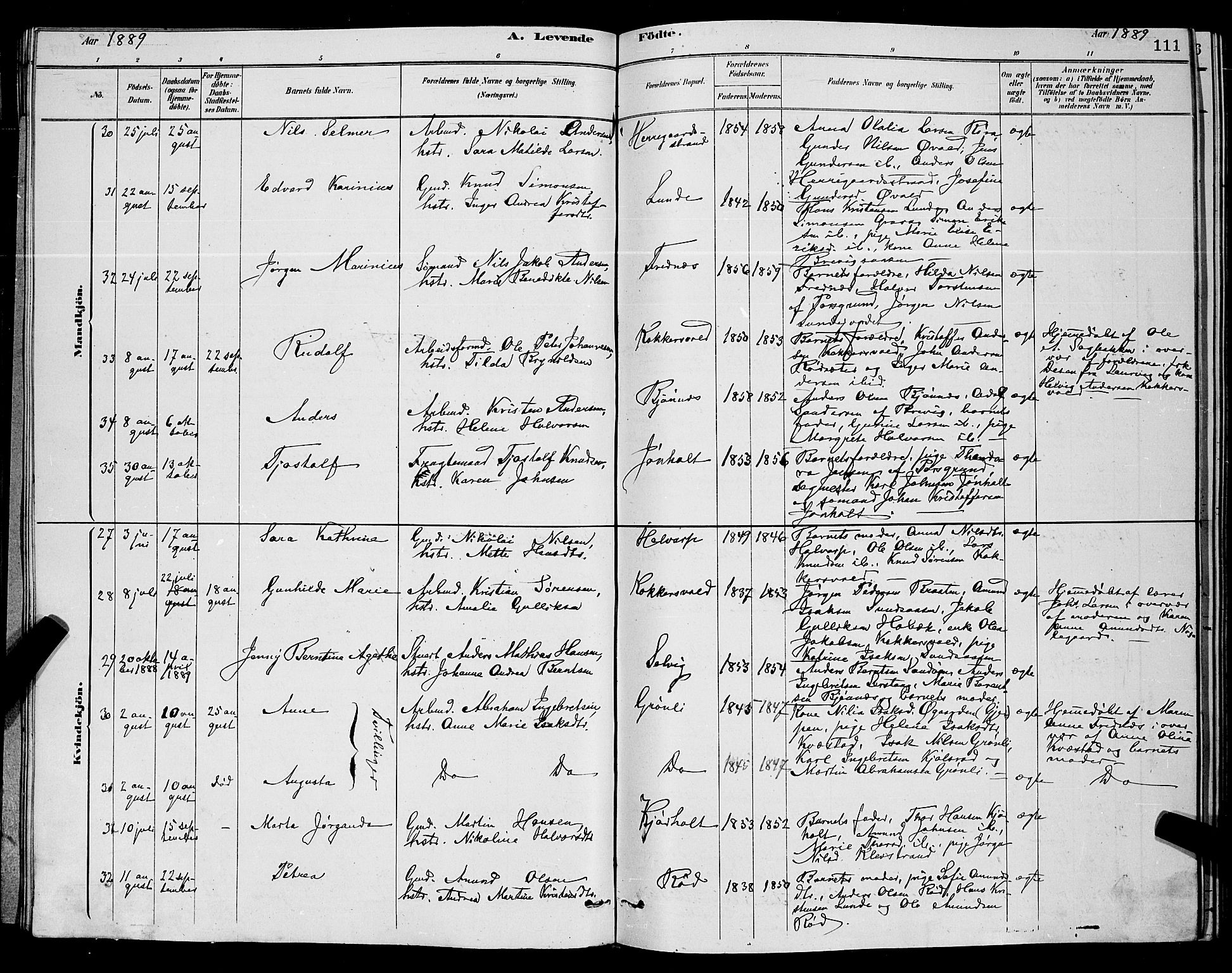 Eidanger kirkebøker, AV/SAKO-A-261/G/Ga/L0002: Parish register (copy) no. 2, 1879-1892, p. 111