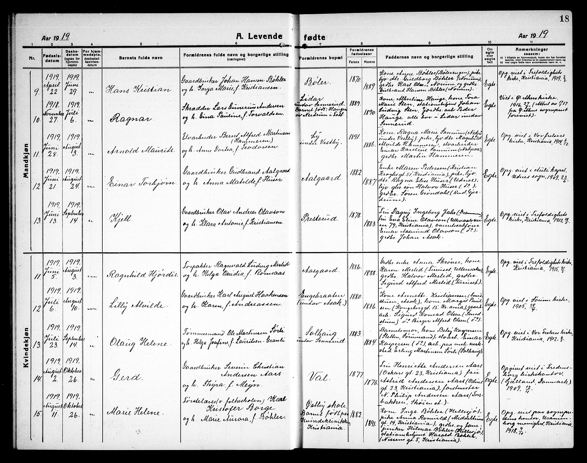 Sørum prestekontor Kirkebøker, AV/SAO-A-10303/G/Ga/L0008: Parish register (copy) no. I 8, 1917-1934, p. 18