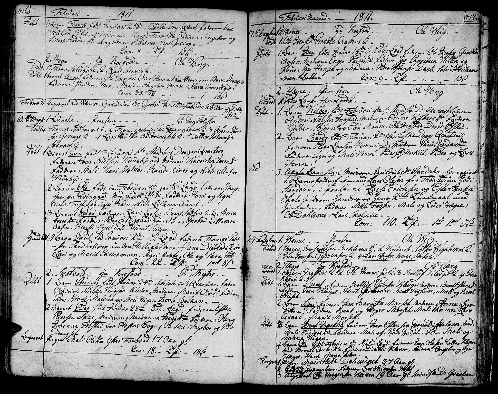 Ministerialprotokoller, klokkerbøker og fødselsregistre - Nord-Trøndelag, SAT/A-1458/709/L0060: Parish register (official) no. 709A07, 1797-1815, p. 416-417