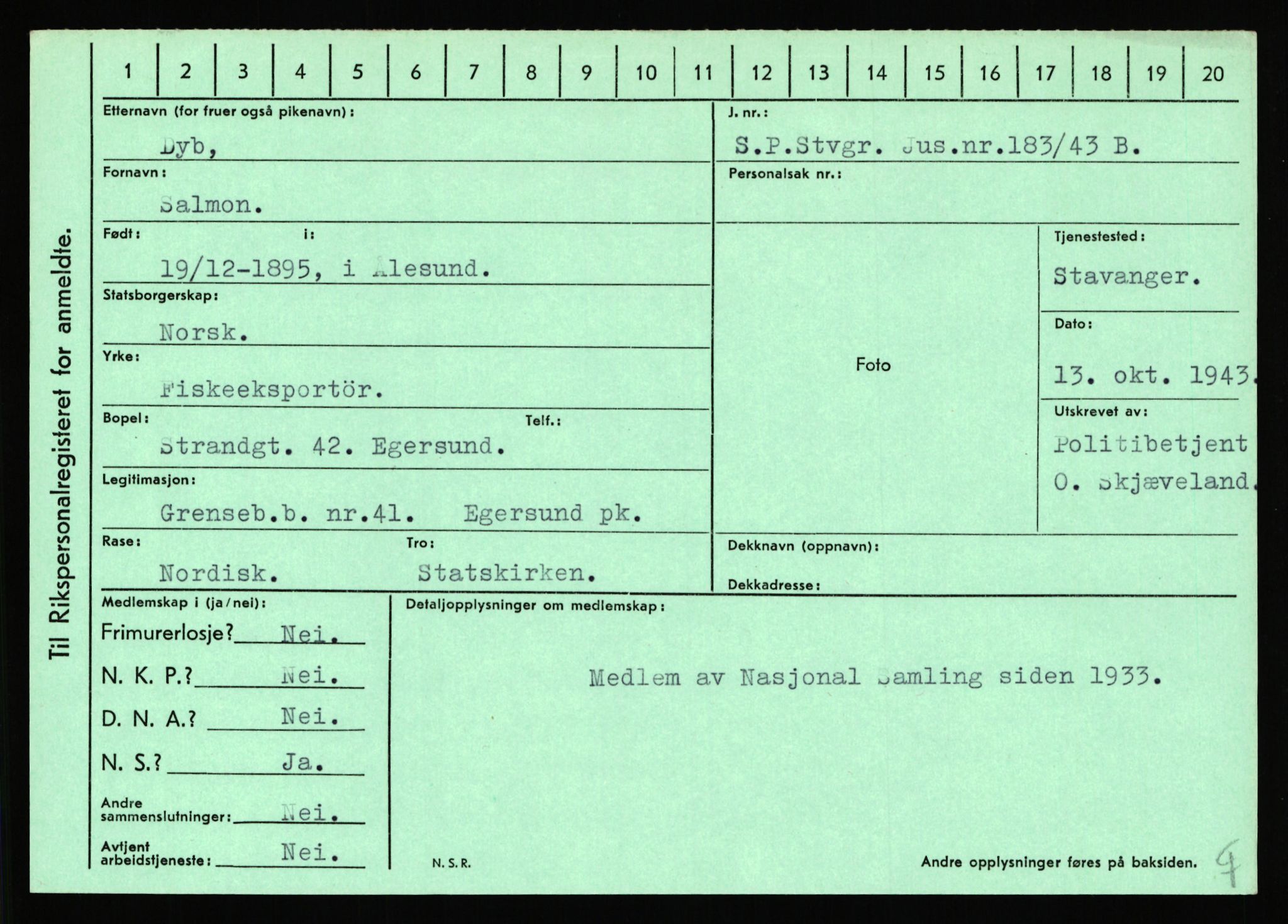 Statspolitiet - Hovedkontoret / Osloavdelingen, AV/RA-S-1329/C/Ca/L0003: Brechan - Eichinger	, 1943-1945, p. 4352