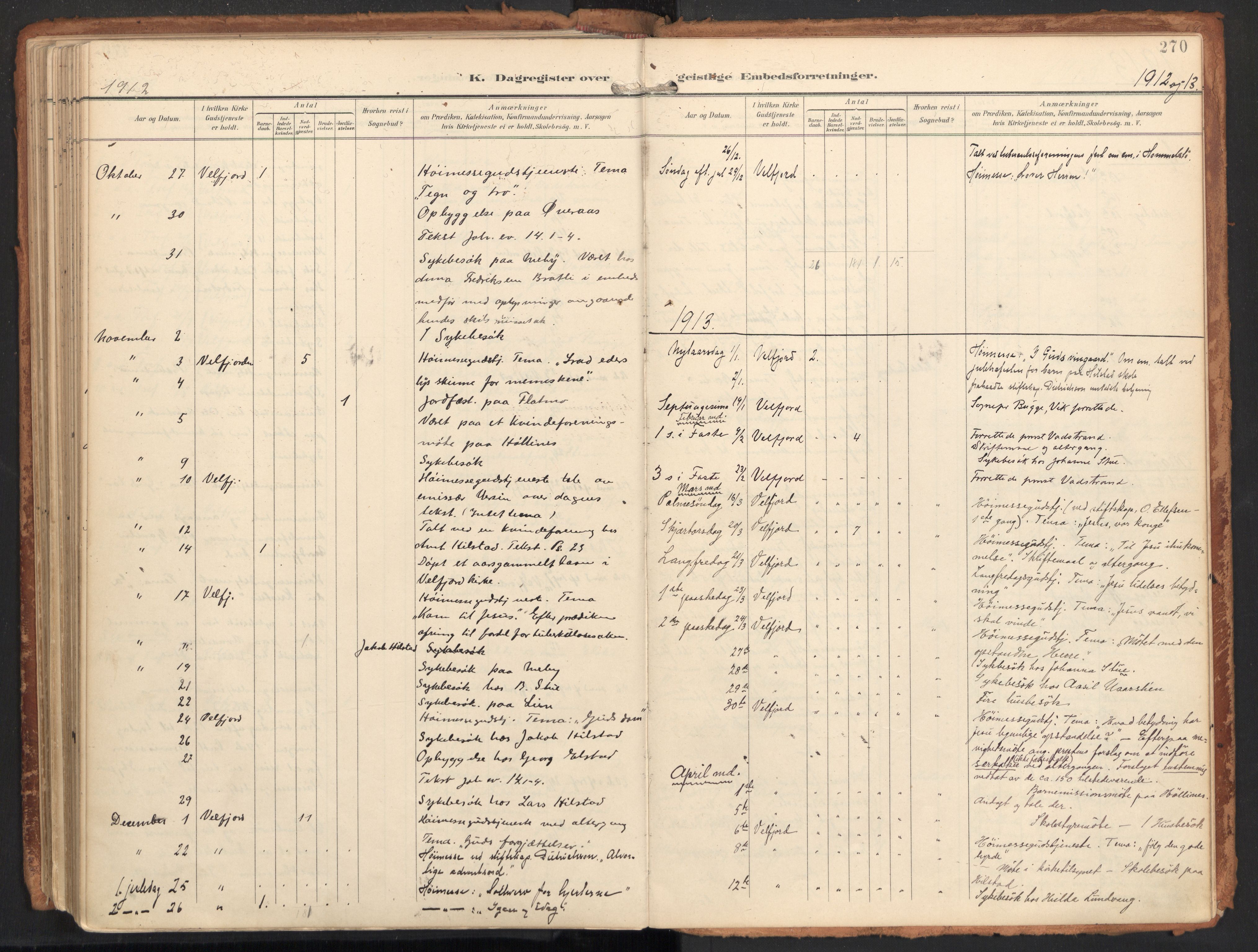 Ministerialprotokoller, klokkerbøker og fødselsregistre - Nordland, SAT/A-1459/814/L0227: Parish register (official) no. 814A08, 1899-1920, p. 270