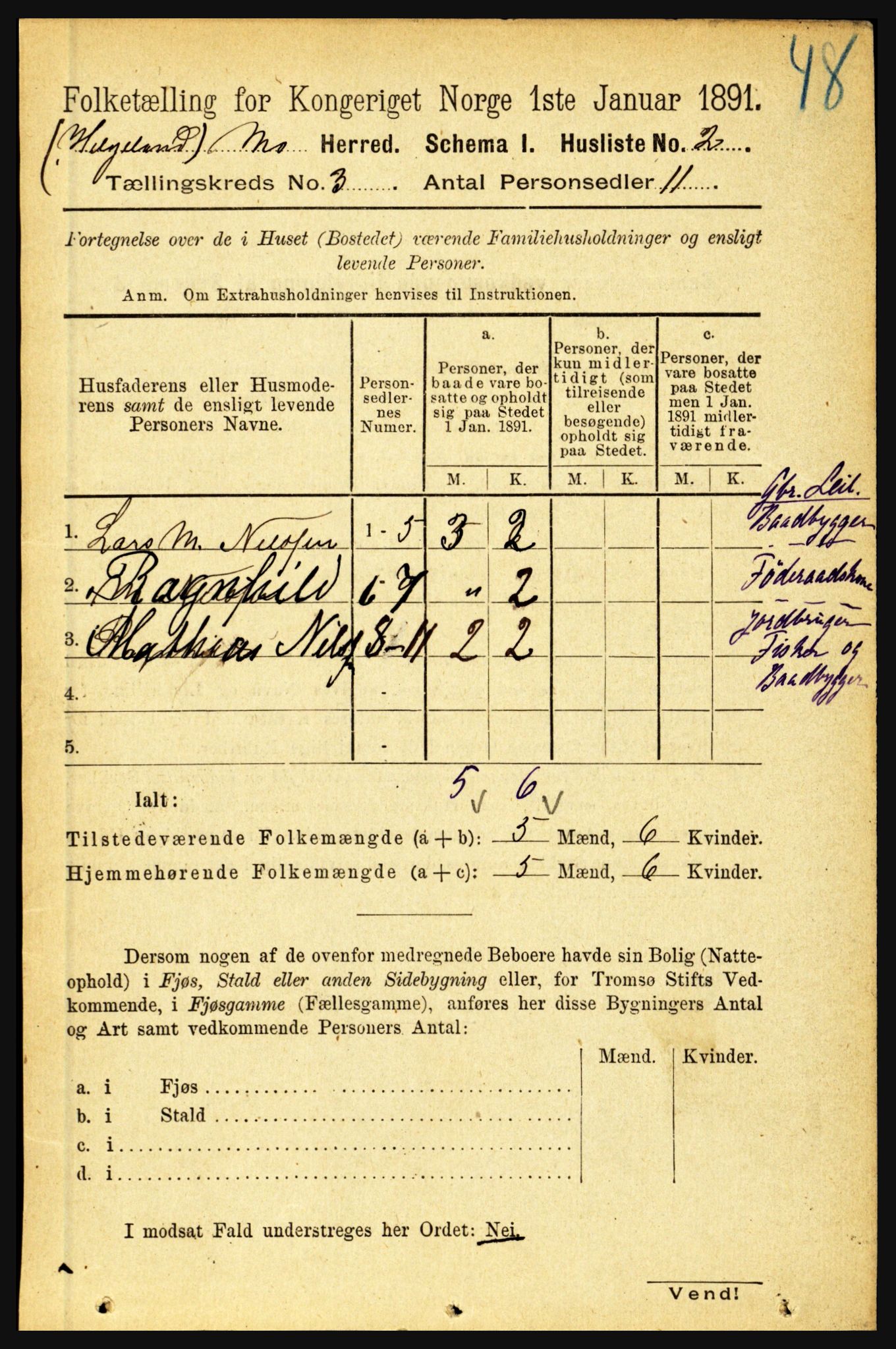 RA, 1891 census for 1833 Mo, 1891, p. 1302